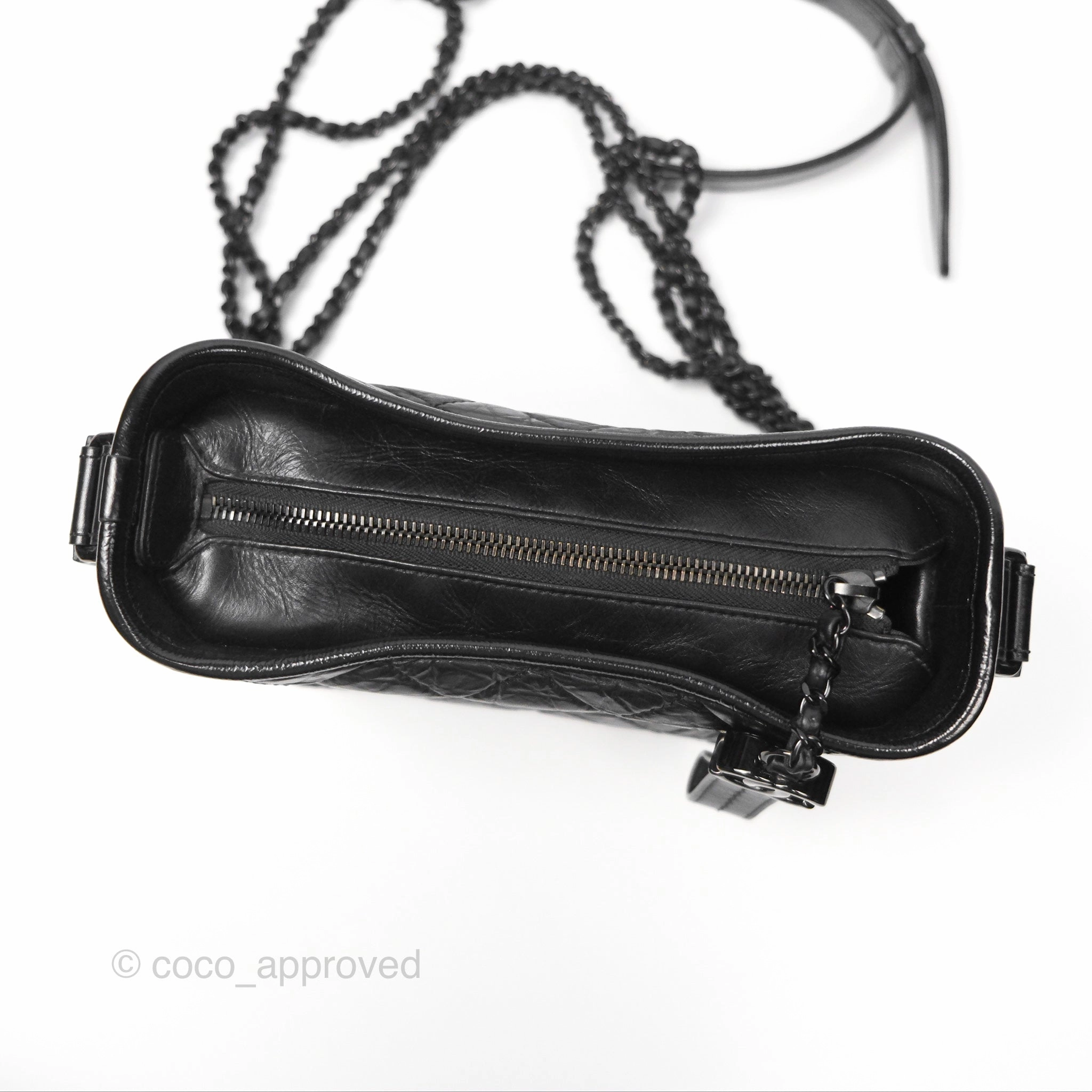 Chanel Small Gabrielle Hobo Quilted So Black Aged Calfskin