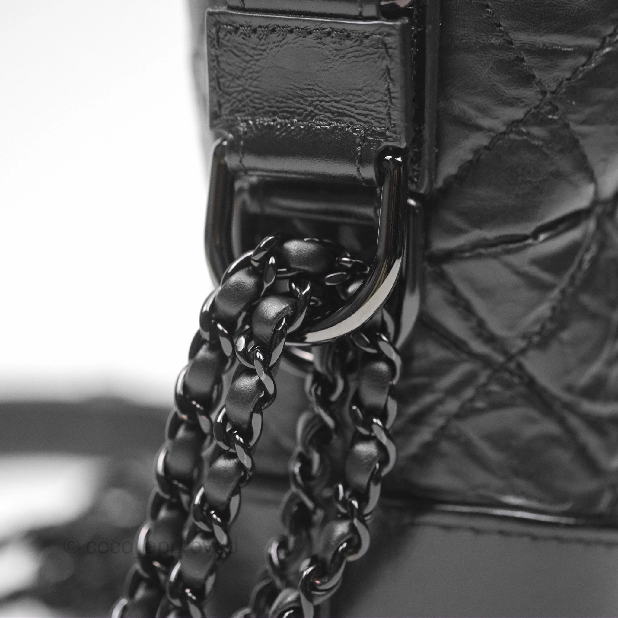 Chanel Small Gabrielle Hobo Quilted So Black Aged Calfskin
