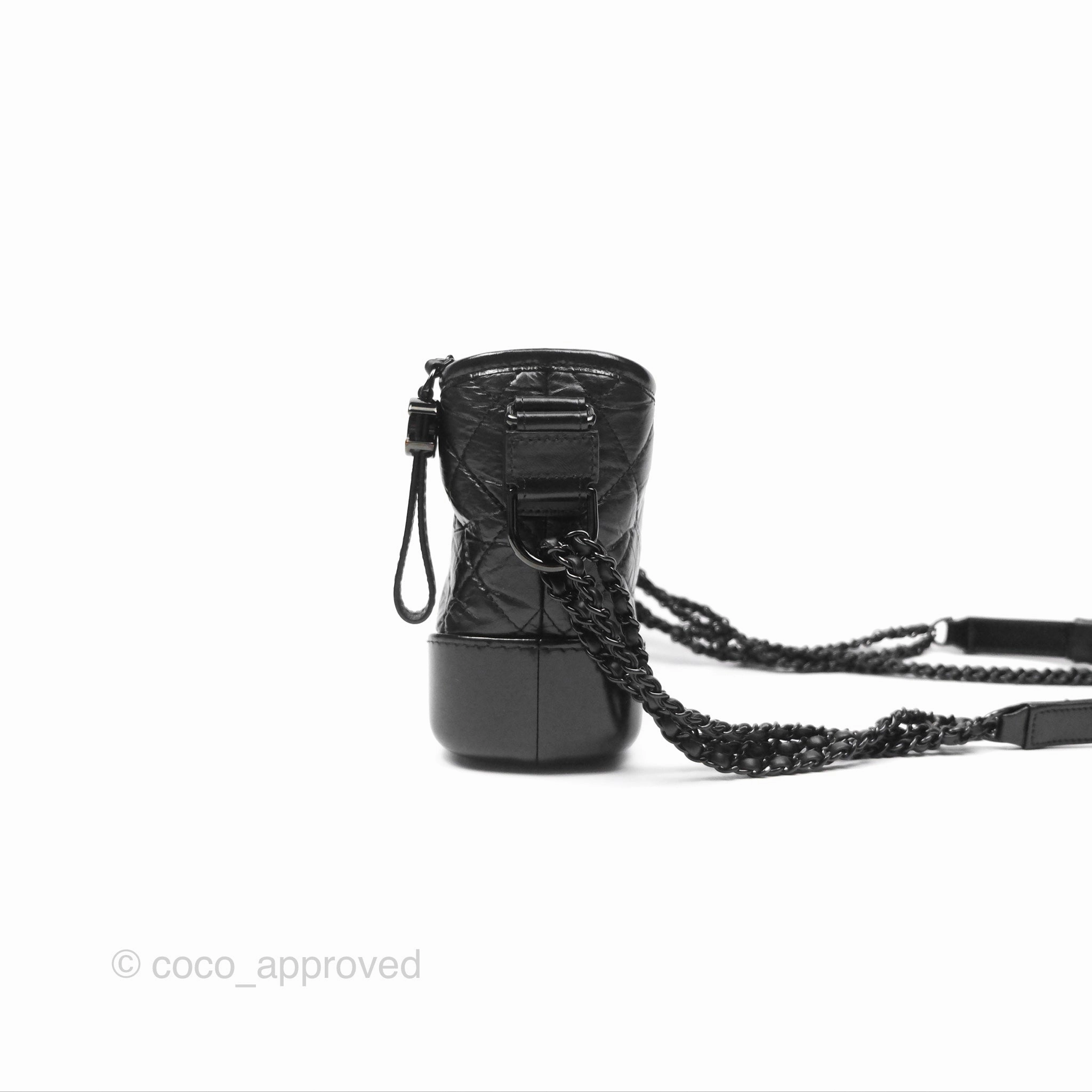 Chanel Small Gabrielle Hobo Quilted So Black Aged Calfskin