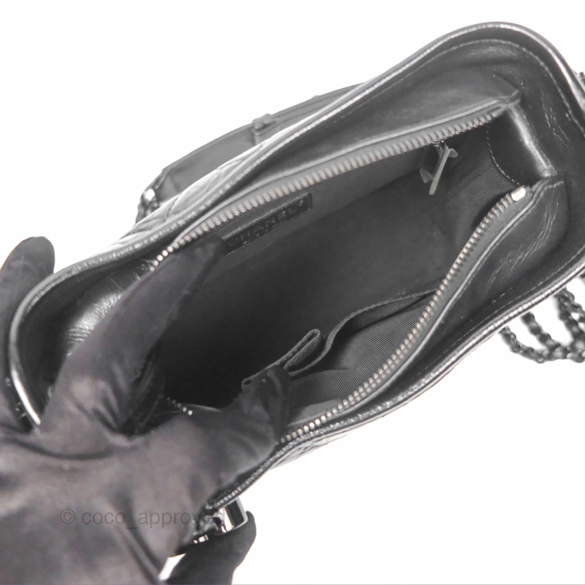 Chanel Small Gabrielle Hobo Quilted So Black Aged Calfskin