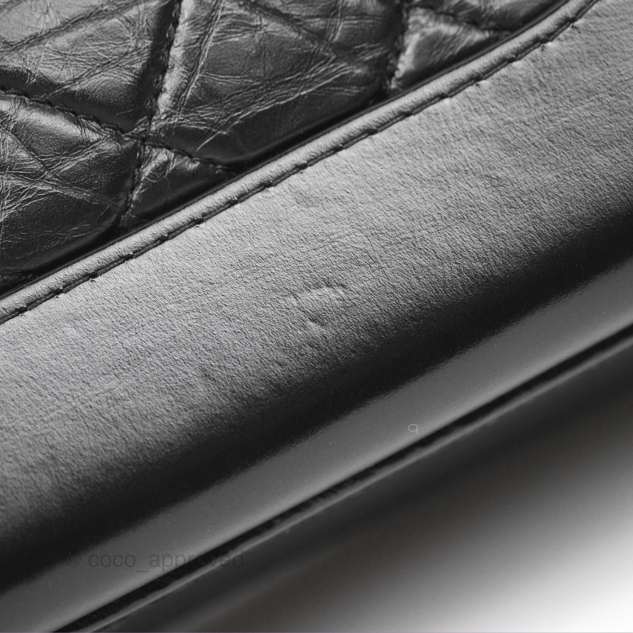 Chanel Small Gabrielle Hobo Quilted So Black Aged Calfskin