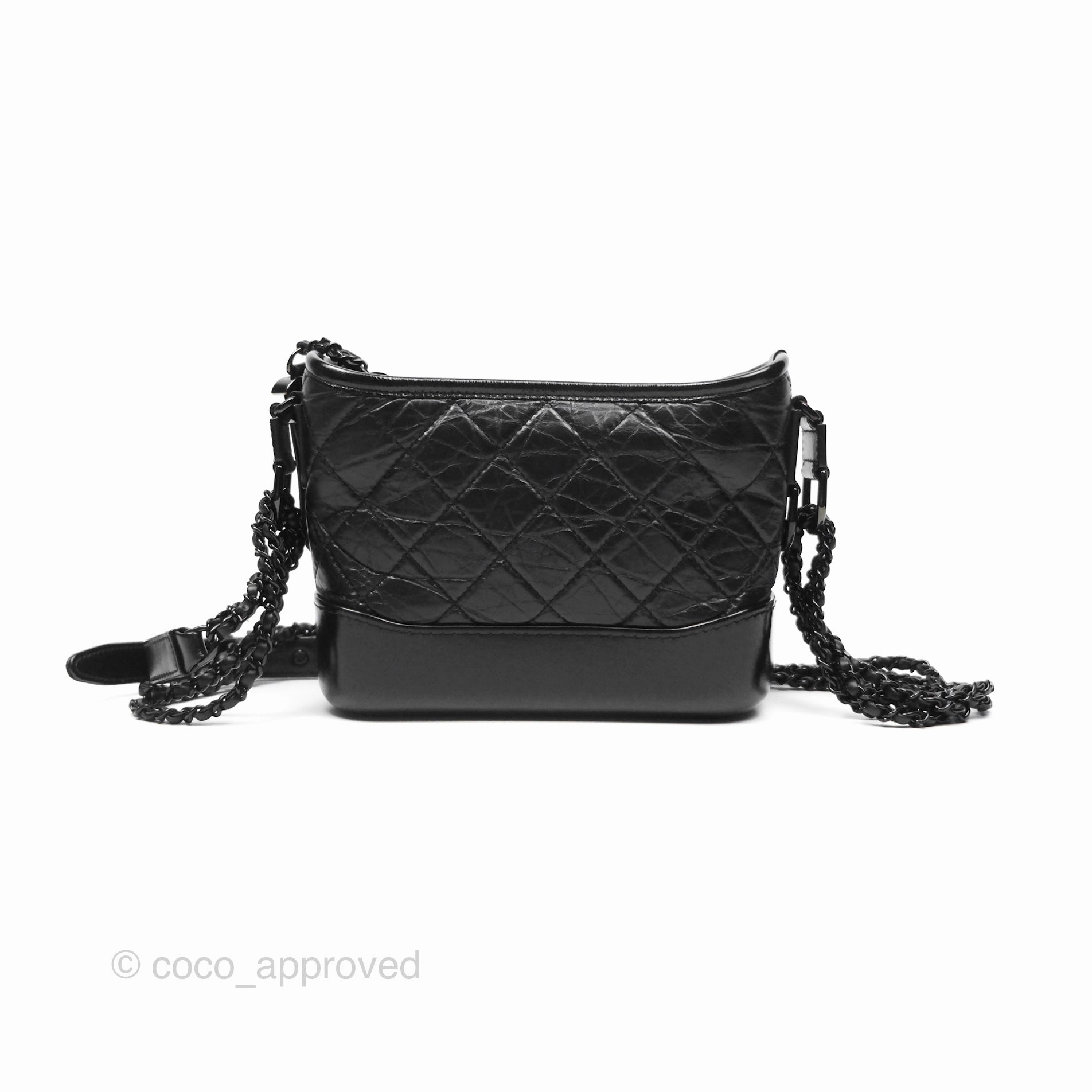 Chanel Small Gabrielle Hobo Quilted So Black Aged Calfskin