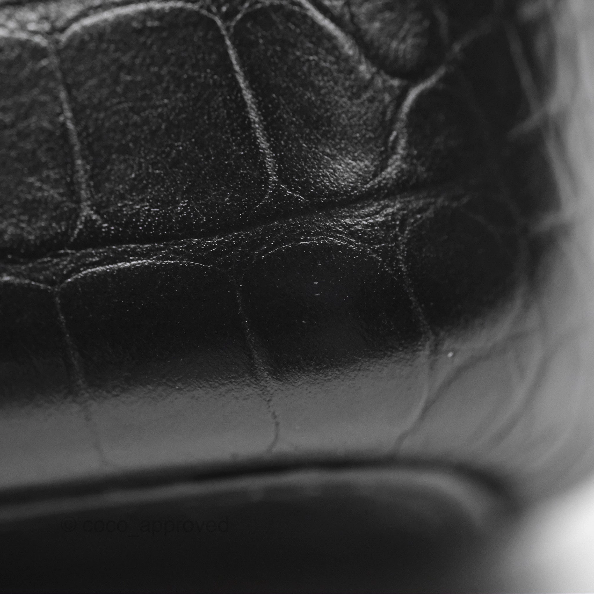 Chanel Small Gabrielle Hobo with Logo Handle Quilted Black Croc Embossed Calfskin