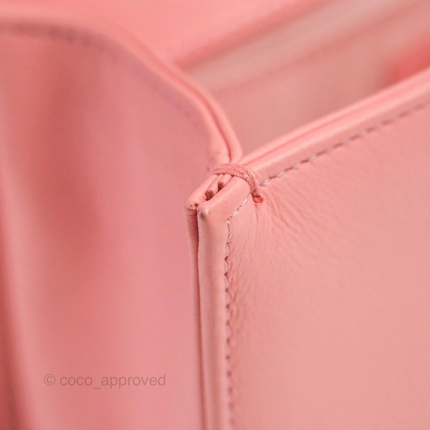 Chanel Small Quilted Boy Pink Calfskin Aged Gold Hardware