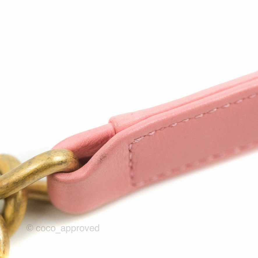 Chanel Small Quilted Boy Pink Calfskin Aged Gold Hardware