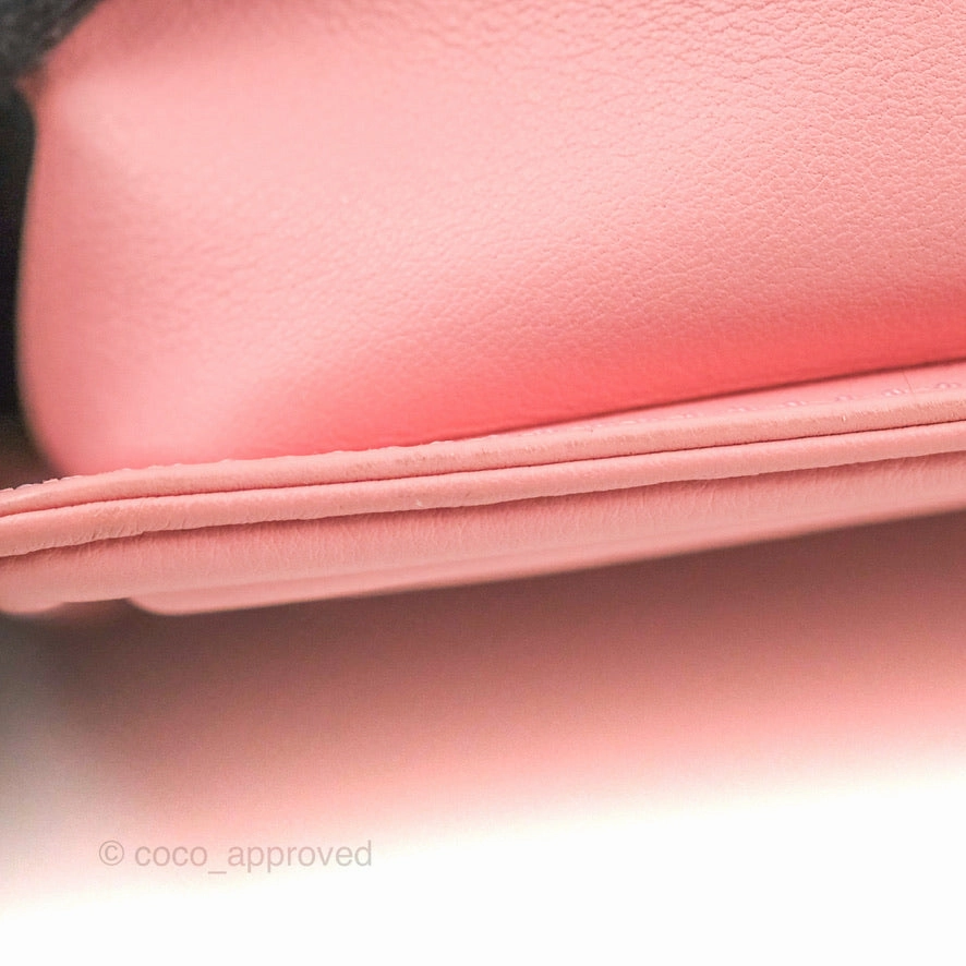 Chanel Small Quilted Boy Pink Calfskin Aged Gold Hardware