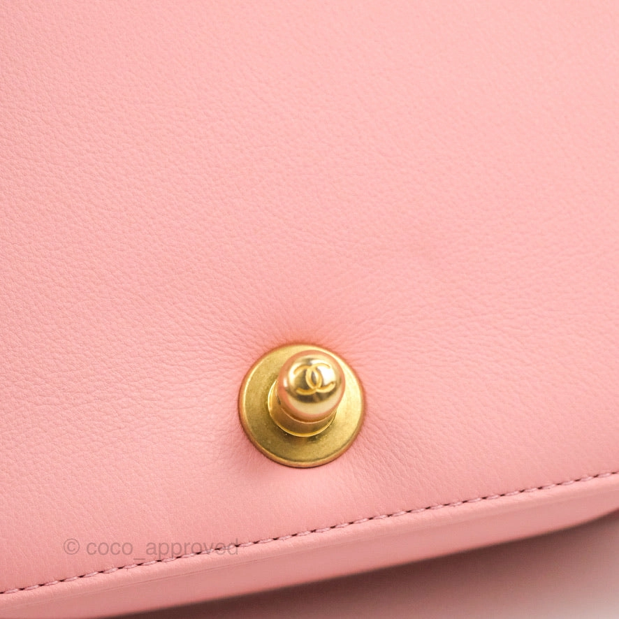 Chanel Small Quilted Boy Pink Calfskin Aged Gold Hardware