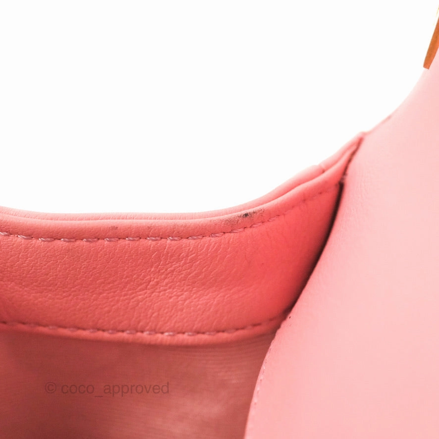 Chanel Small Quilted Boy Pink Calfskin Aged Gold Hardware
