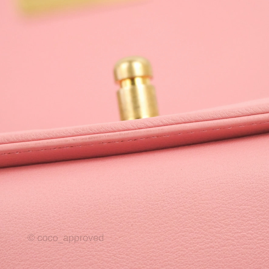 Chanel Small Quilted Boy Pink Calfskin Aged Gold Hardware
