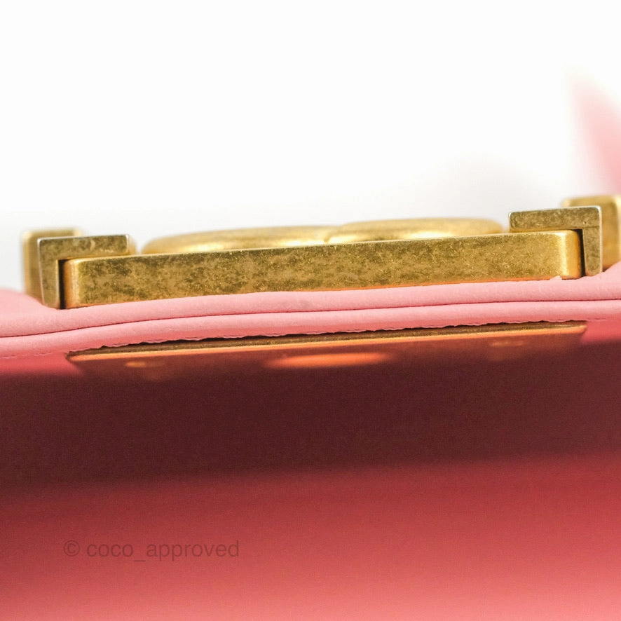 Chanel Small Quilted Boy Pink Calfskin Aged Gold Hardware