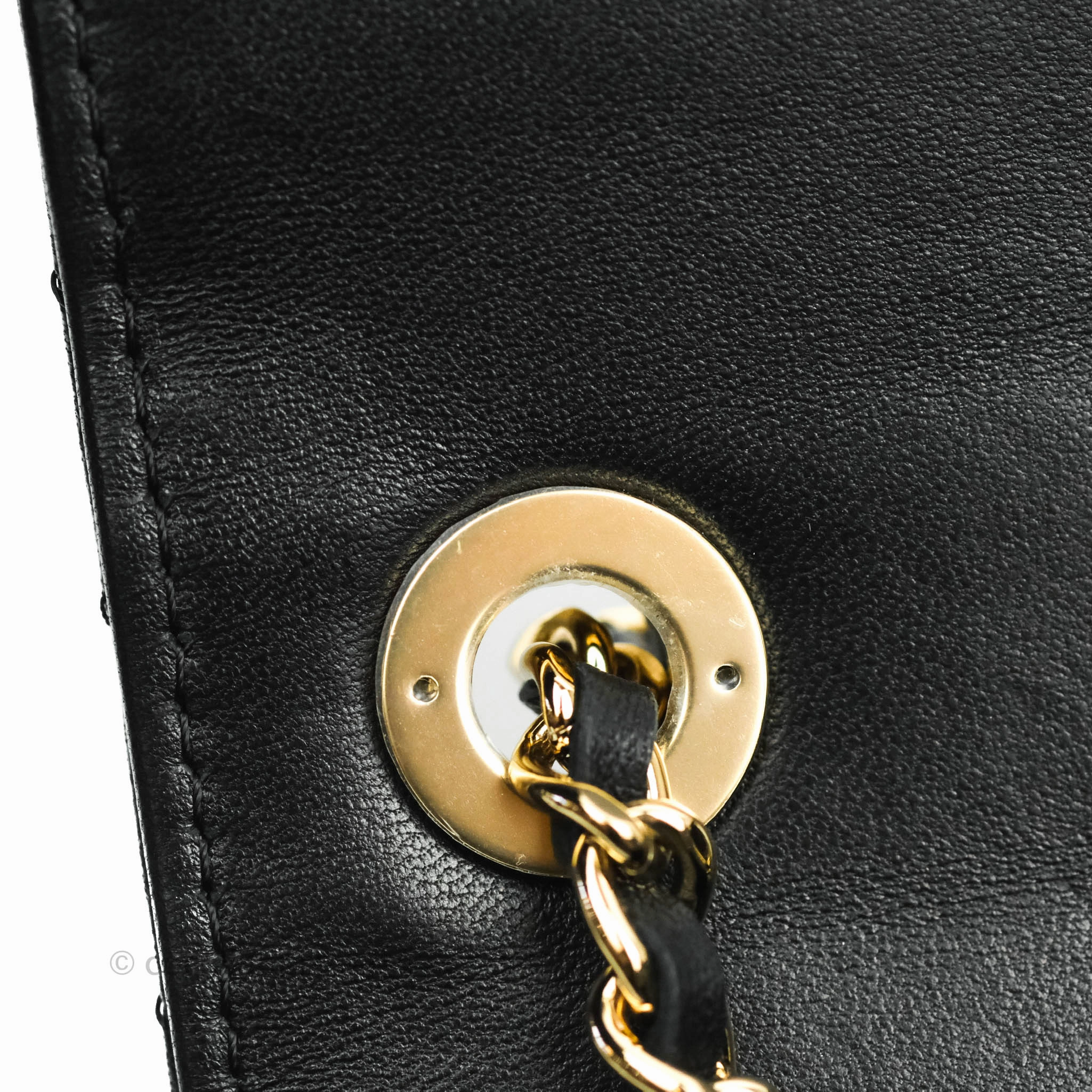 Chanel Small Quilted Trendy CC Clutch With Chain Black Lambskin Gold Hardware