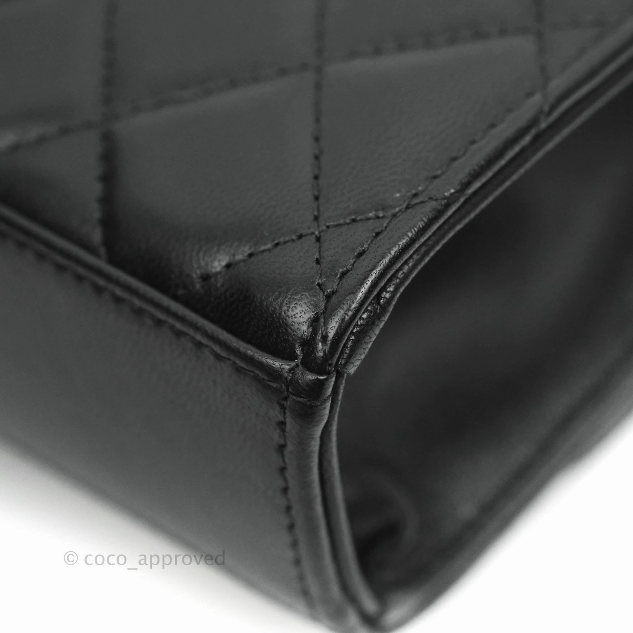 Chanel Small Quilted Trendy CC Clutch With Chain Black Lambskin Gold Hardware