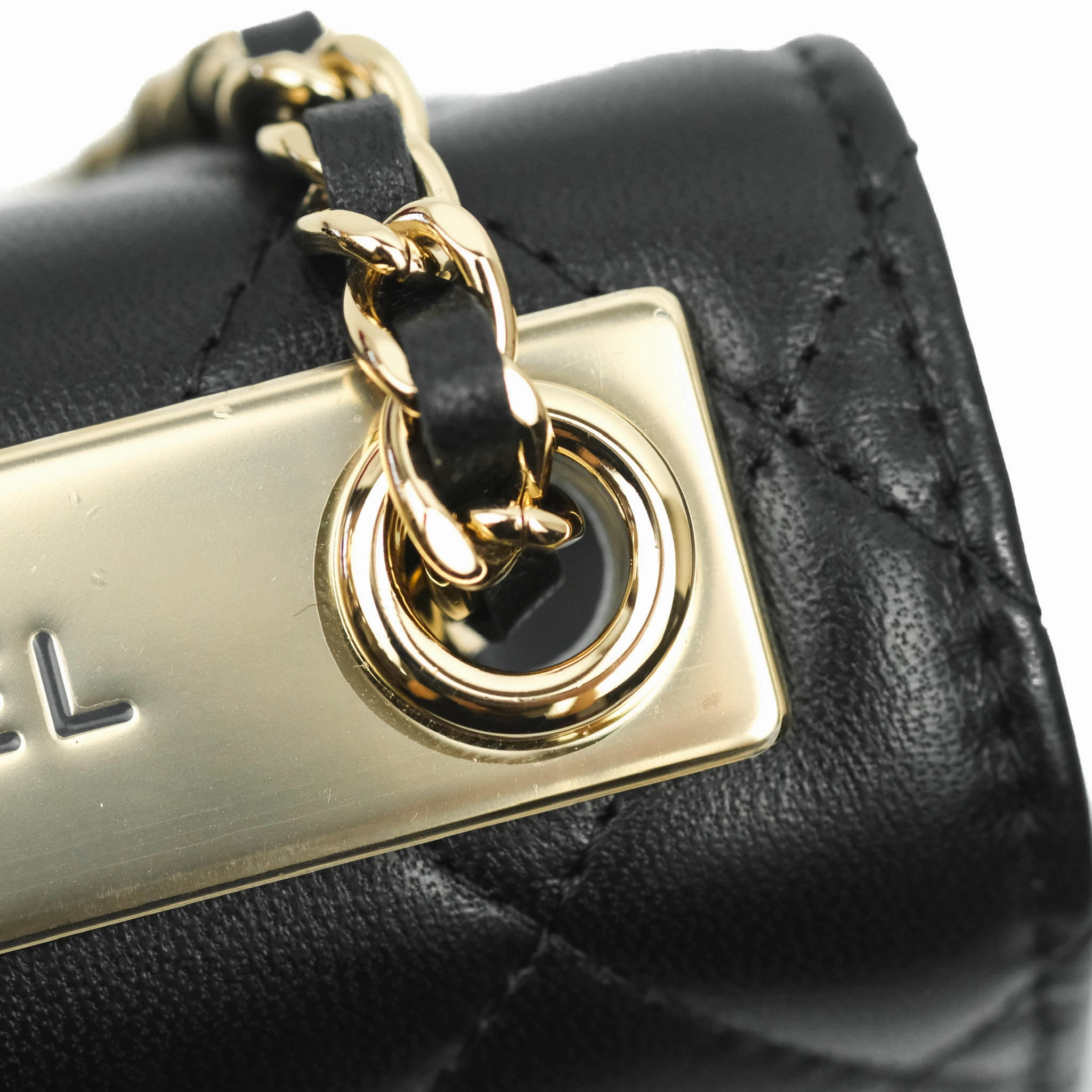 Chanel Small Quilted Trendy CC Clutch With Chain Black Lambskin Gold Hardware