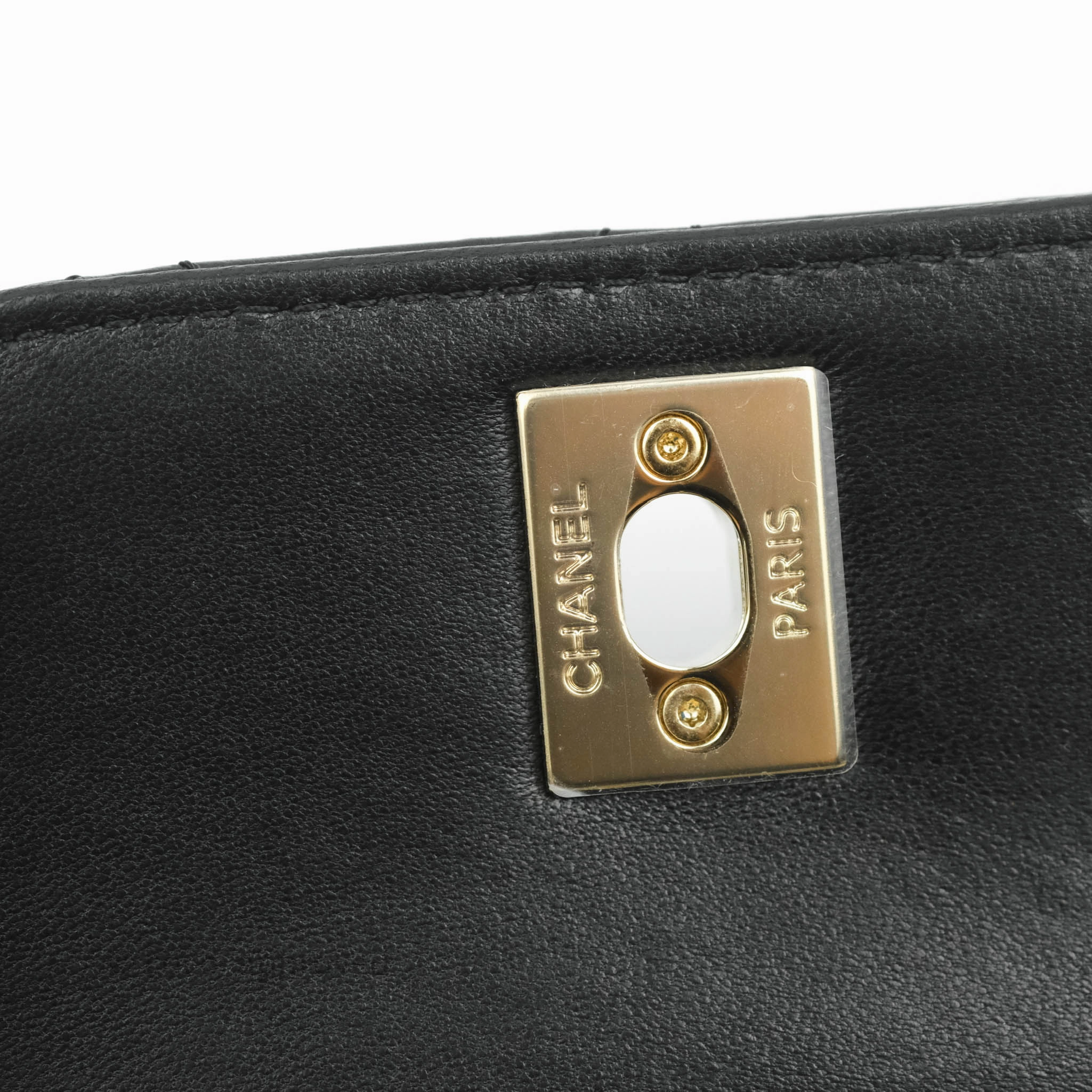 Chanel Small Quilted Trendy CC Clutch With Chain Black Lambskin Gold Hardware