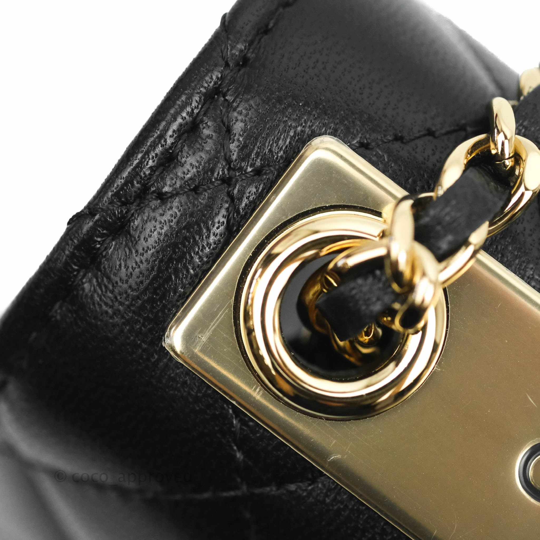 Chanel Small Quilted Trendy CC Clutch With Chain Black Lambskin Gold Hardware