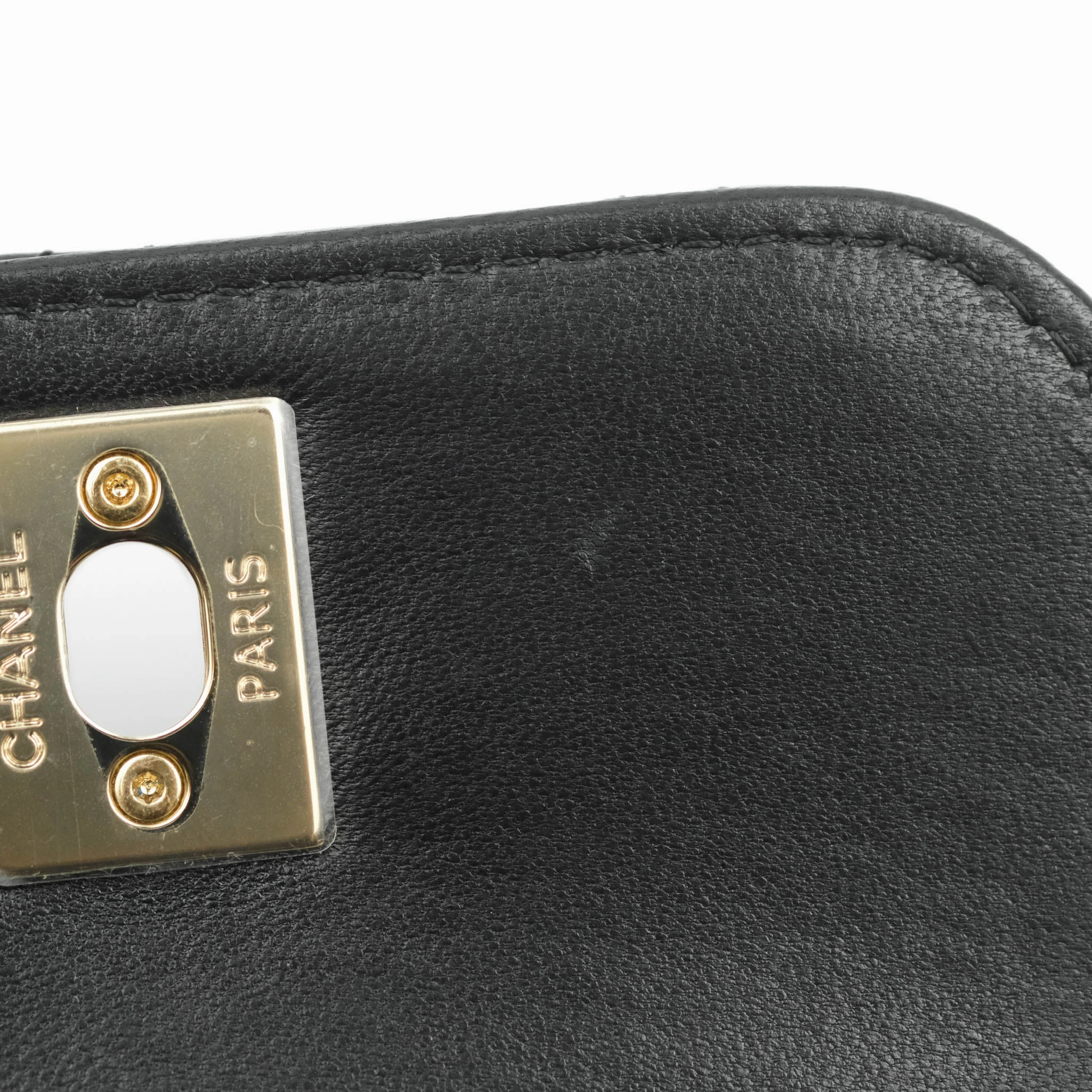 Chanel Small Quilted Trendy CC Clutch With Chain Black Lambskin Gold Hardware