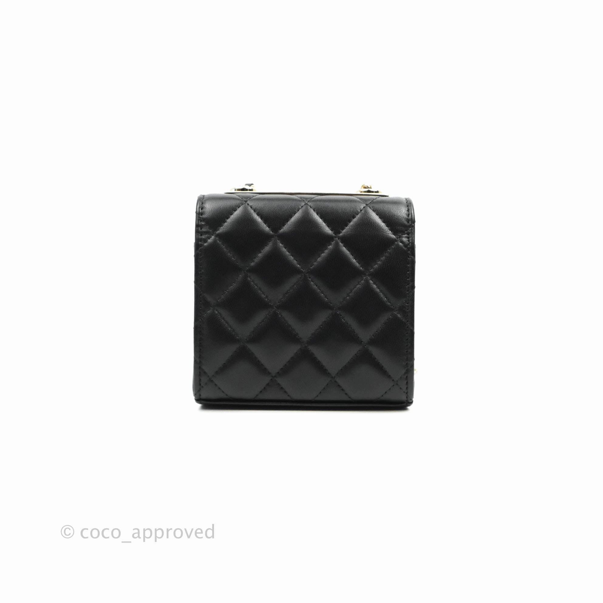 Chanel Small Quilted Trendy CC Clutch With Chain Black Lambskin Gold Hardware