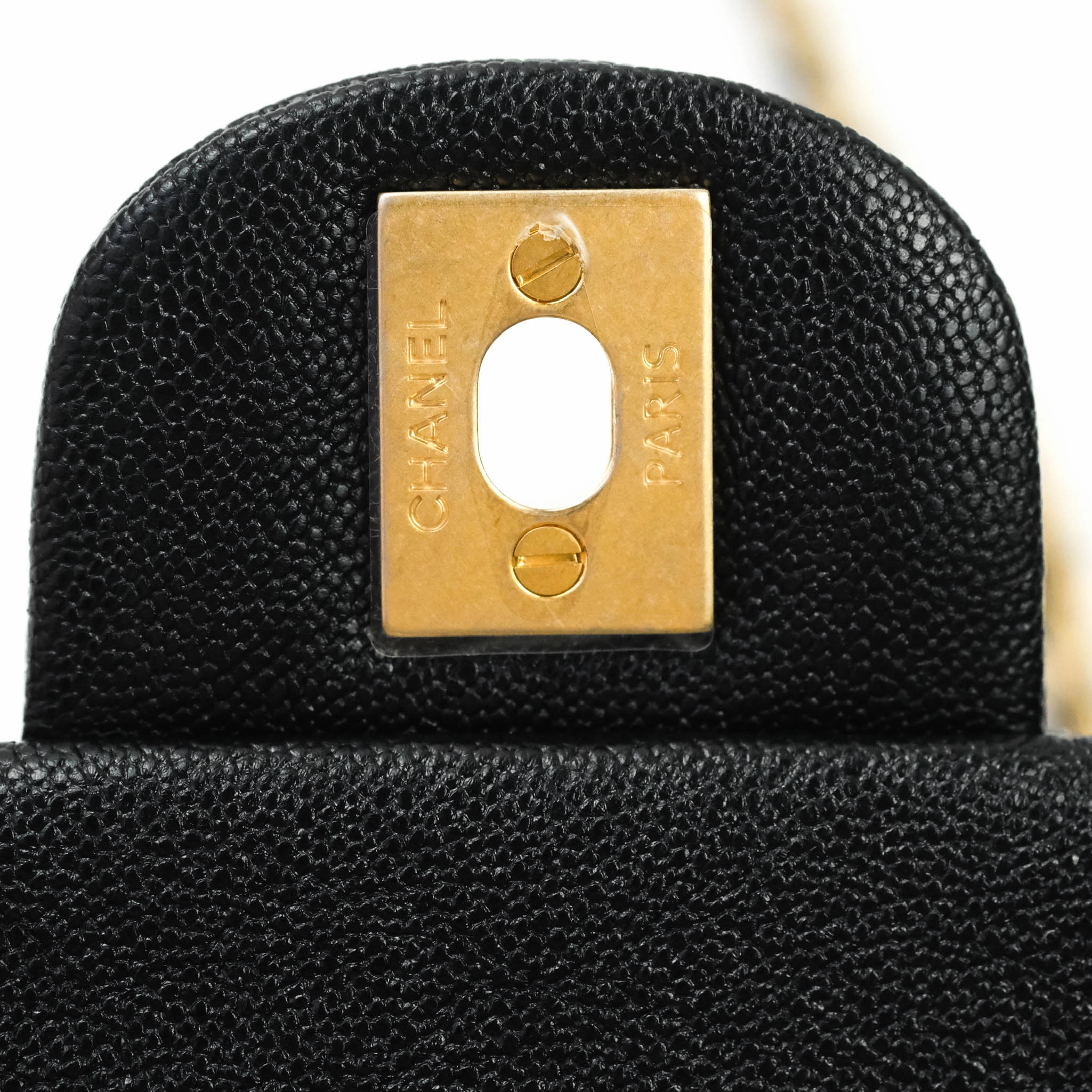 Chanel Top Handle Mini Rectangular Flap Bag Black Caviar Gold Hardware 21S