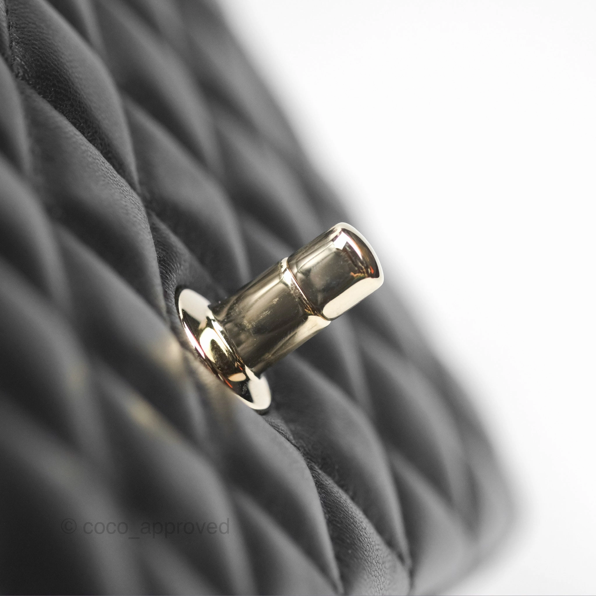 Chanel Top Handle Mini Rectangular Flap Bag Black Lambskin Gold Hardware