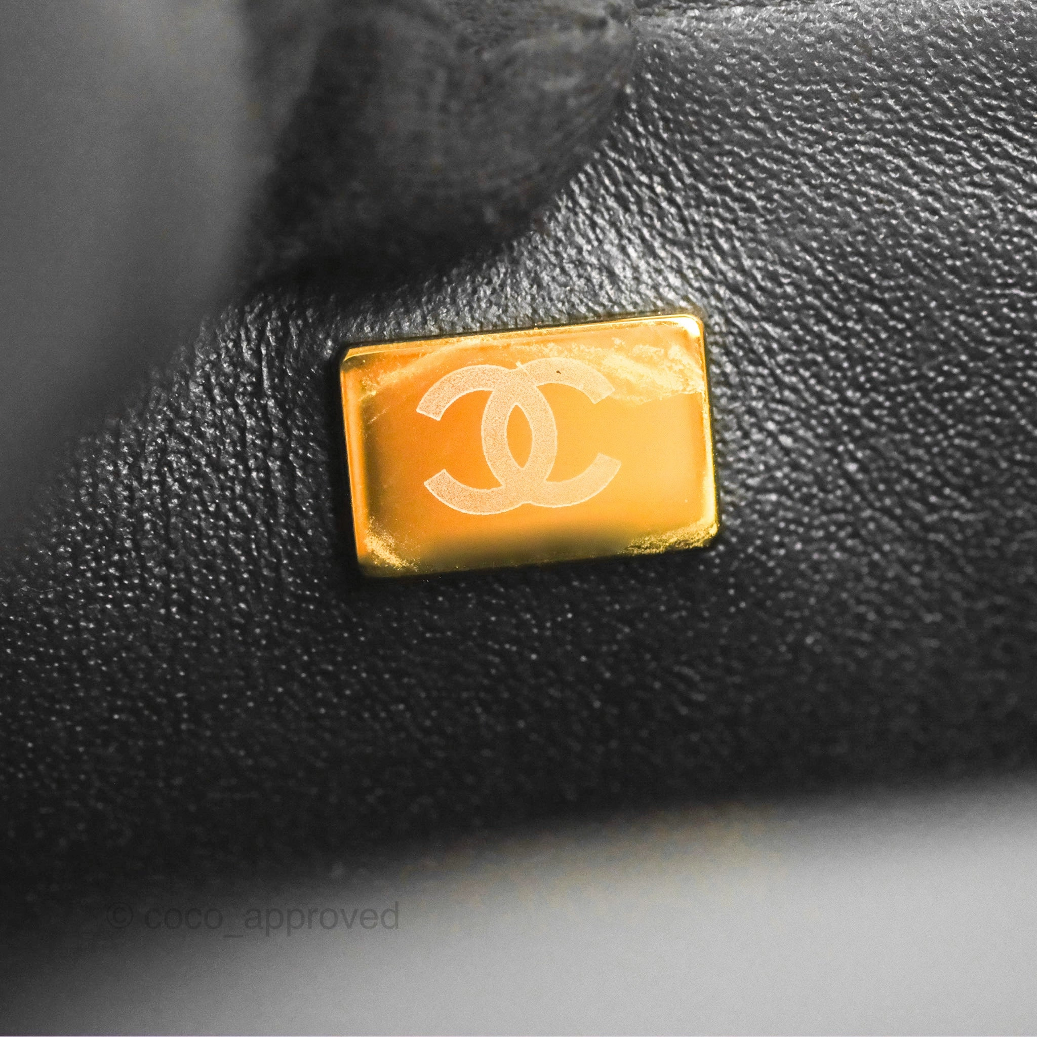 Chanel Top Handle Mini Rectangular Flap Bag Black Lambskin Gold Hardware