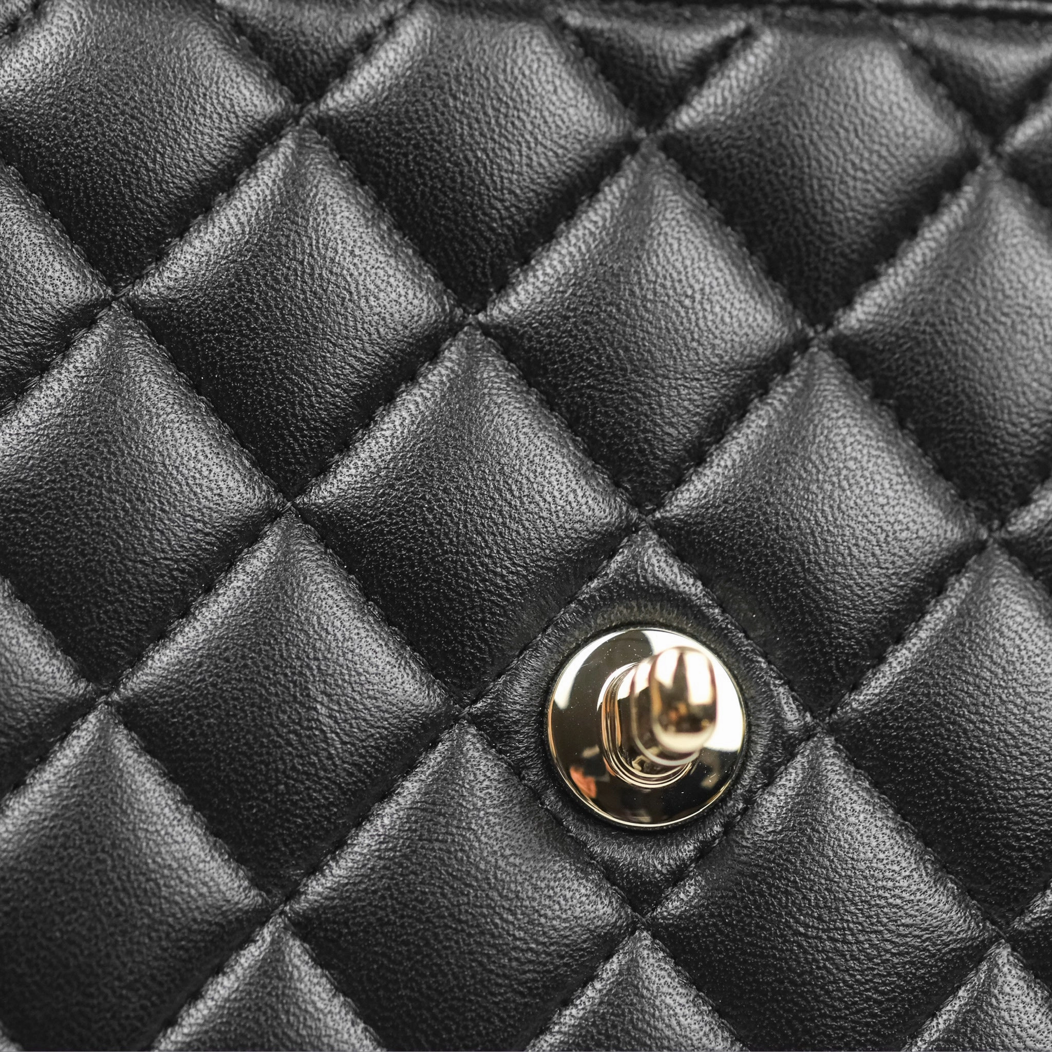 Chanel Top Handle Mini Rectangular Flap Bag Black Lambskin Gold Hardware