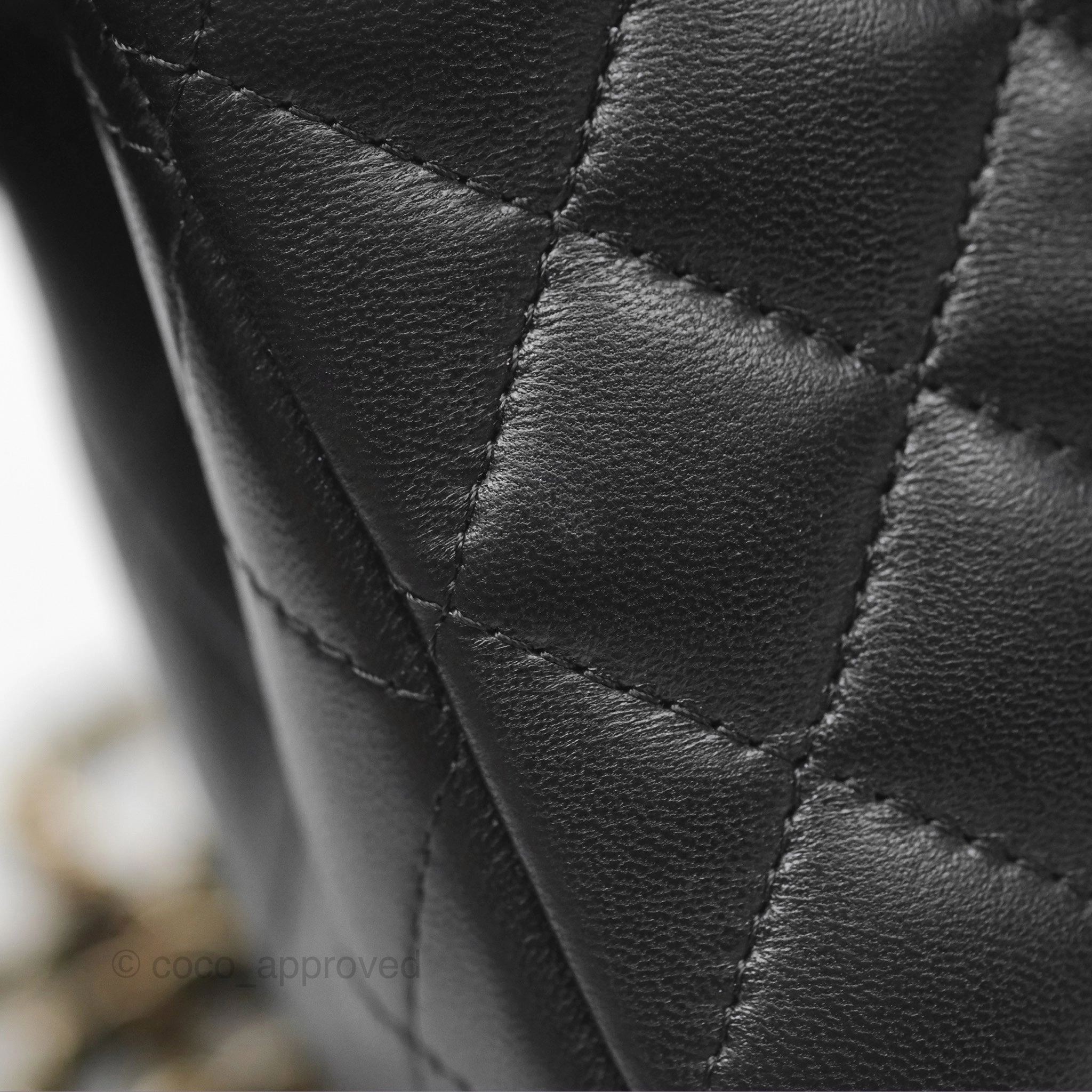 Chanel Top Handle Mini Rectangular Flap Bag Black Lambskin Gold Hardware