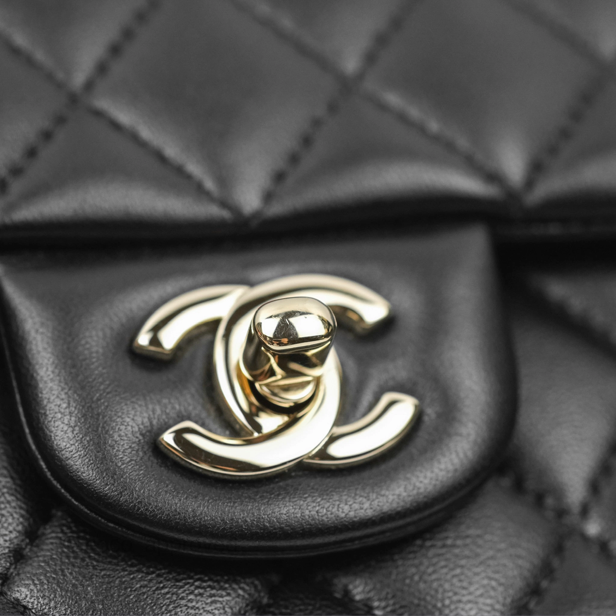 Chanel Top Handle Mini Rectangular Flap Bag Black Lambskin Gold Hardware