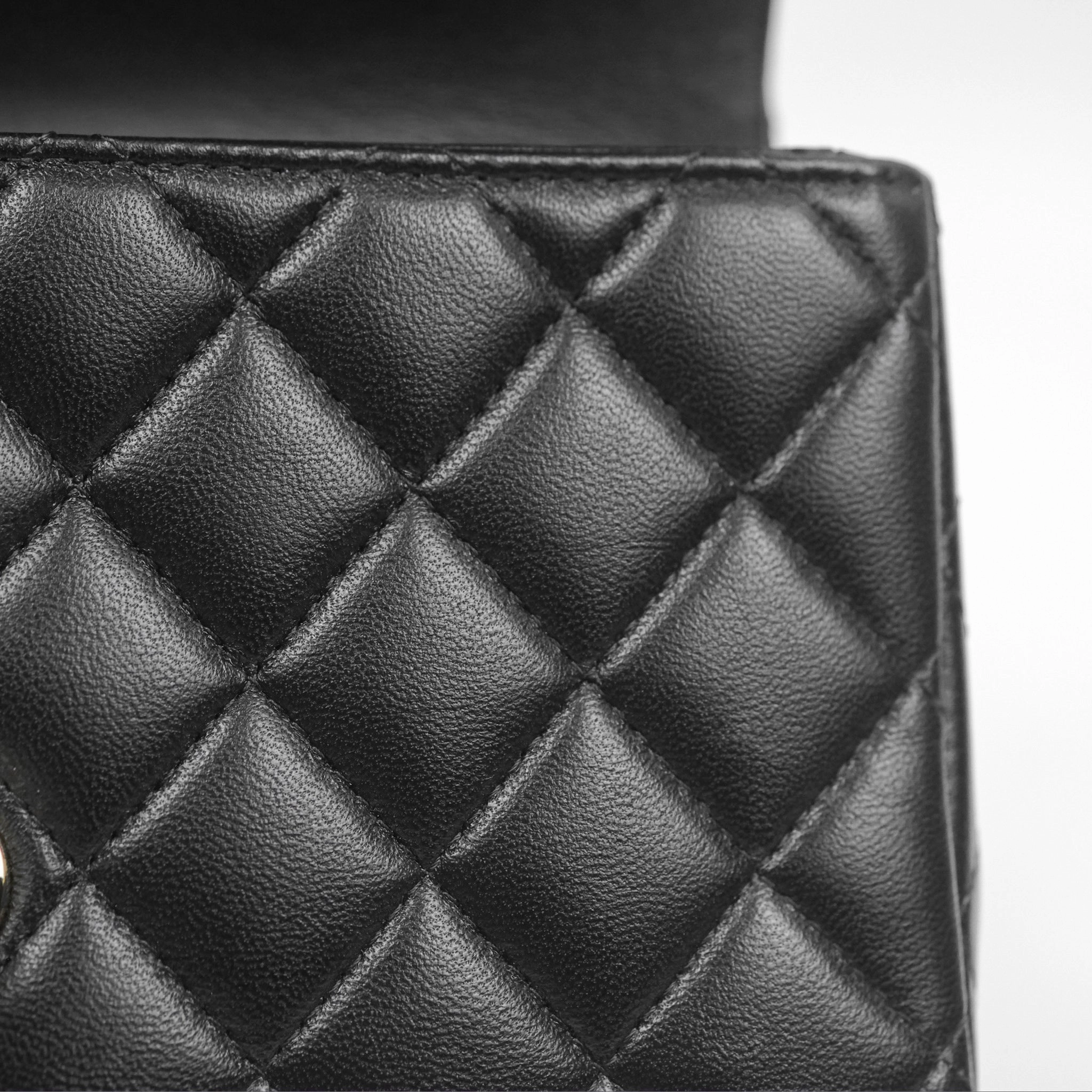 Chanel Top Handle Mini Rectangular Flap Bag Black Lambskin Gold Hardware