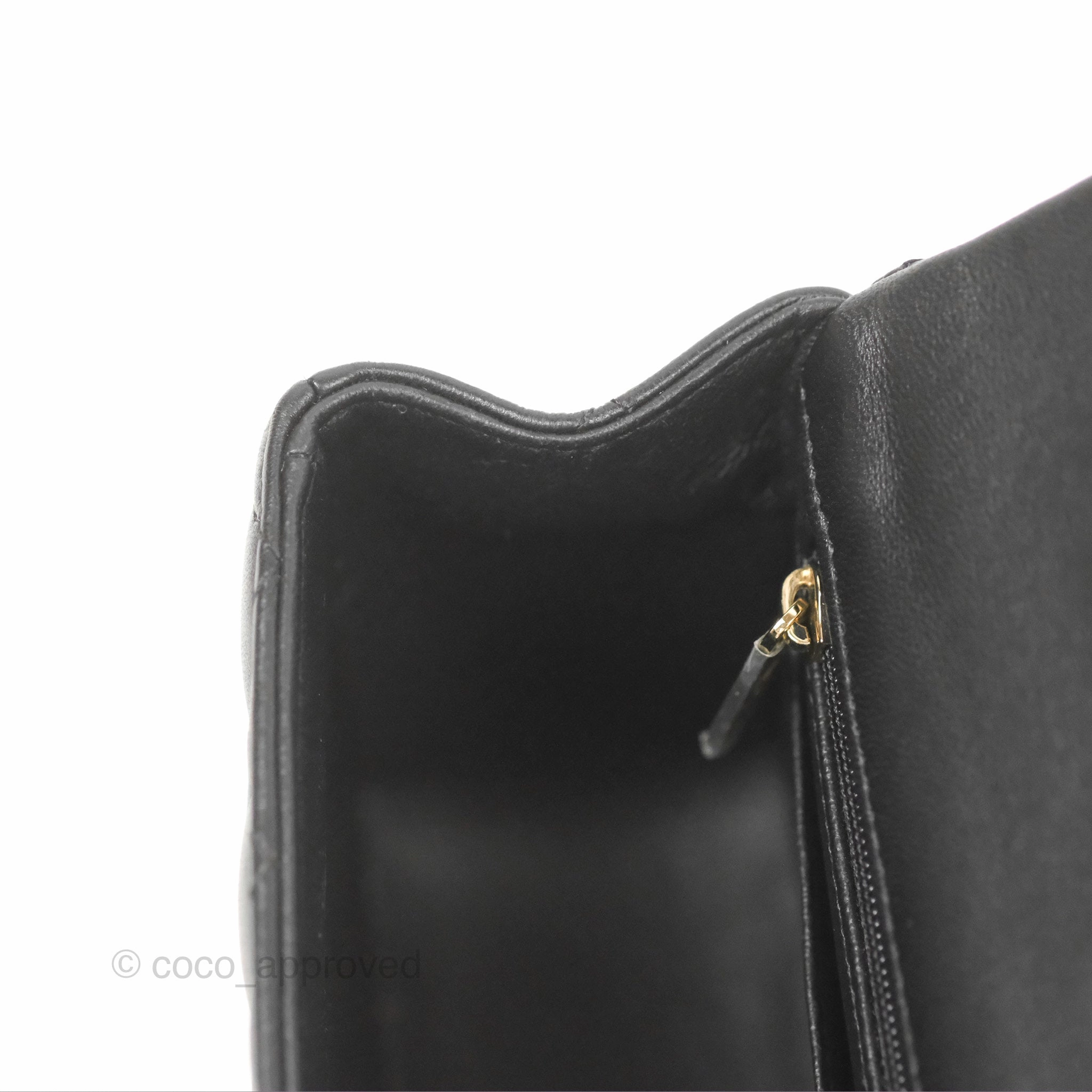 Chanel Top Handle Mini Rectangular Flap Bag Black Lambskin Gold Hardware