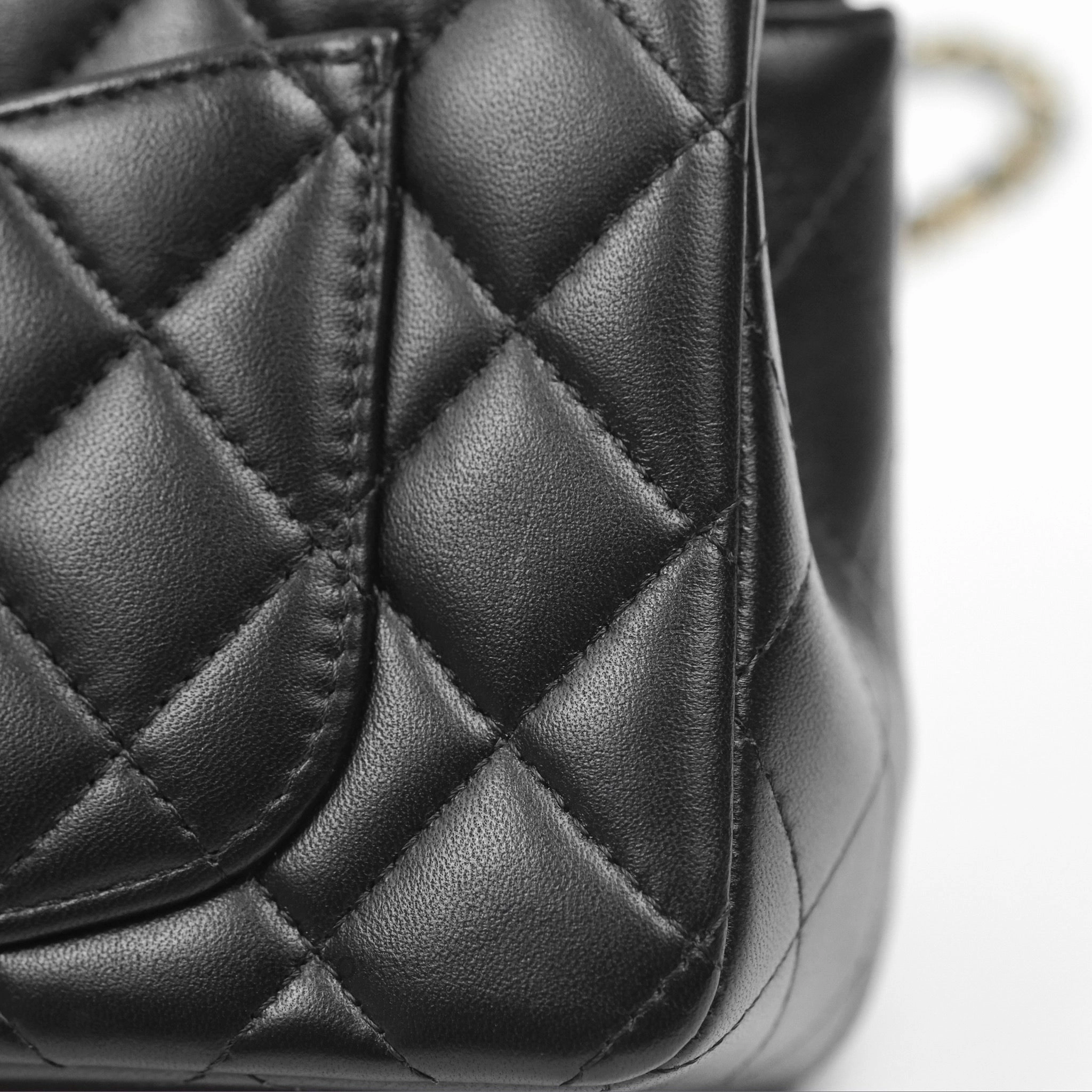 Chanel Top Handle Mini Rectangular Flap Bag Black Lambskin Gold Hardware