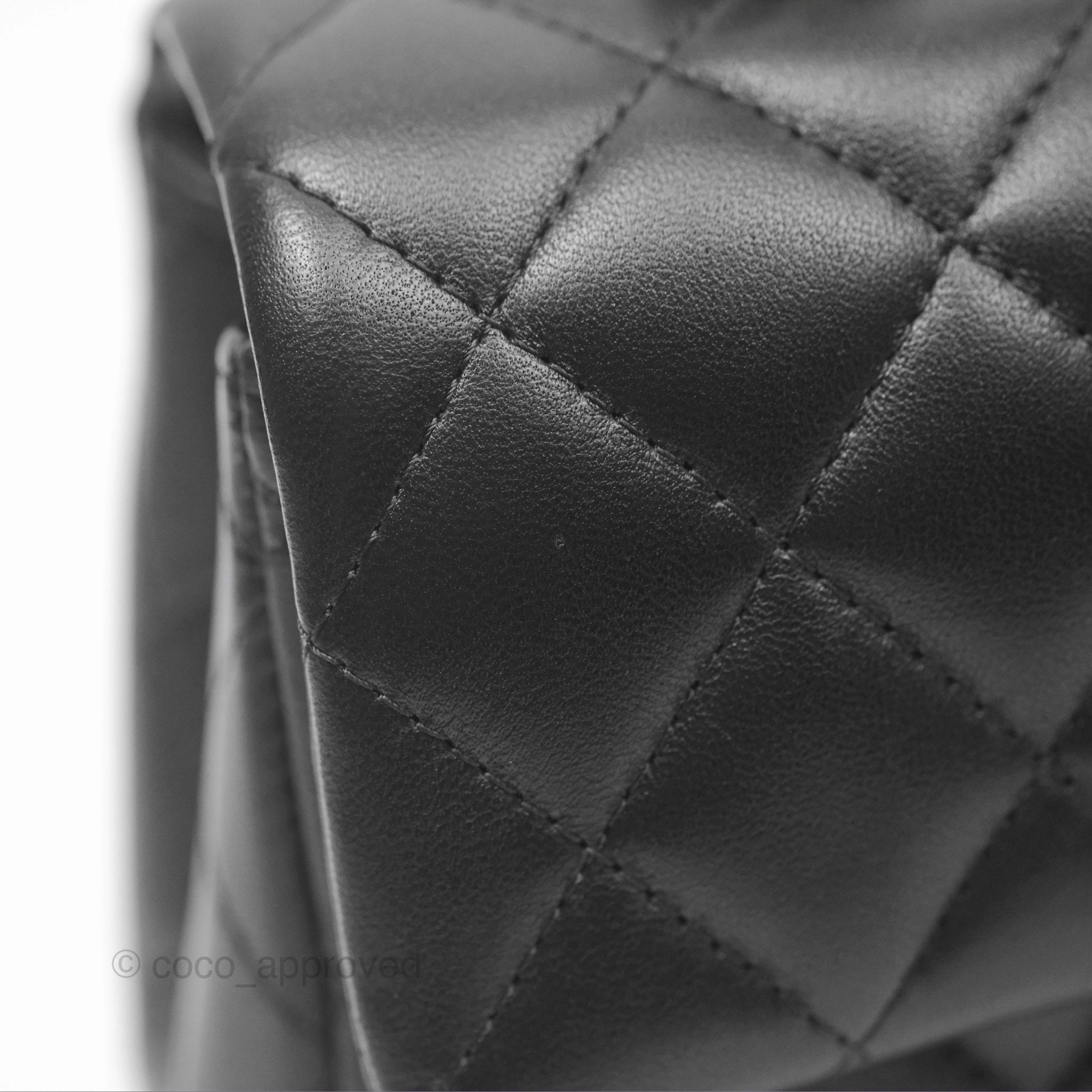 Chanel Top Handle Mini Rectangular Flap Bag Black Lambskin Gold Hardware