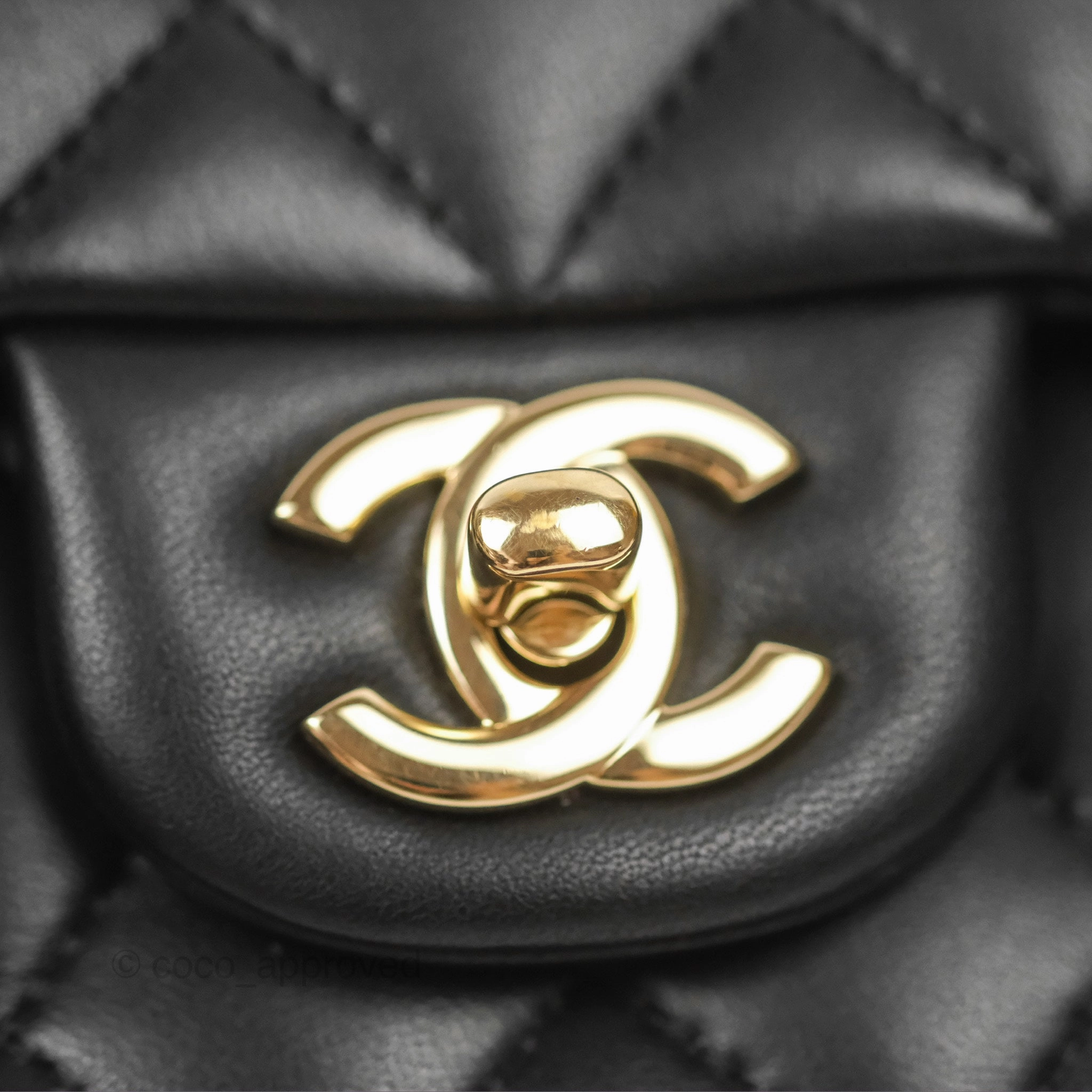 Chanel Top Handle Mini Rectangular Flap Bag Black Lambskin Gold Hardware