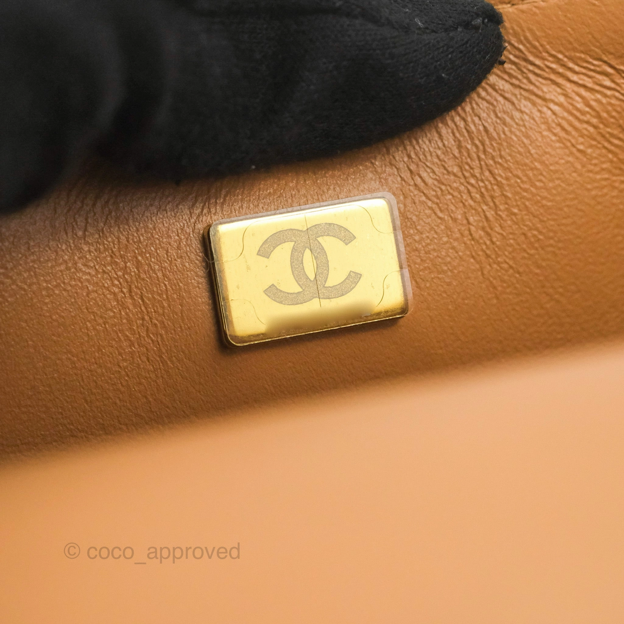 Chanel Top Handle Mini Rectangular Flap Bag Ecru/Beige Lambskin Gold Hardware 23P