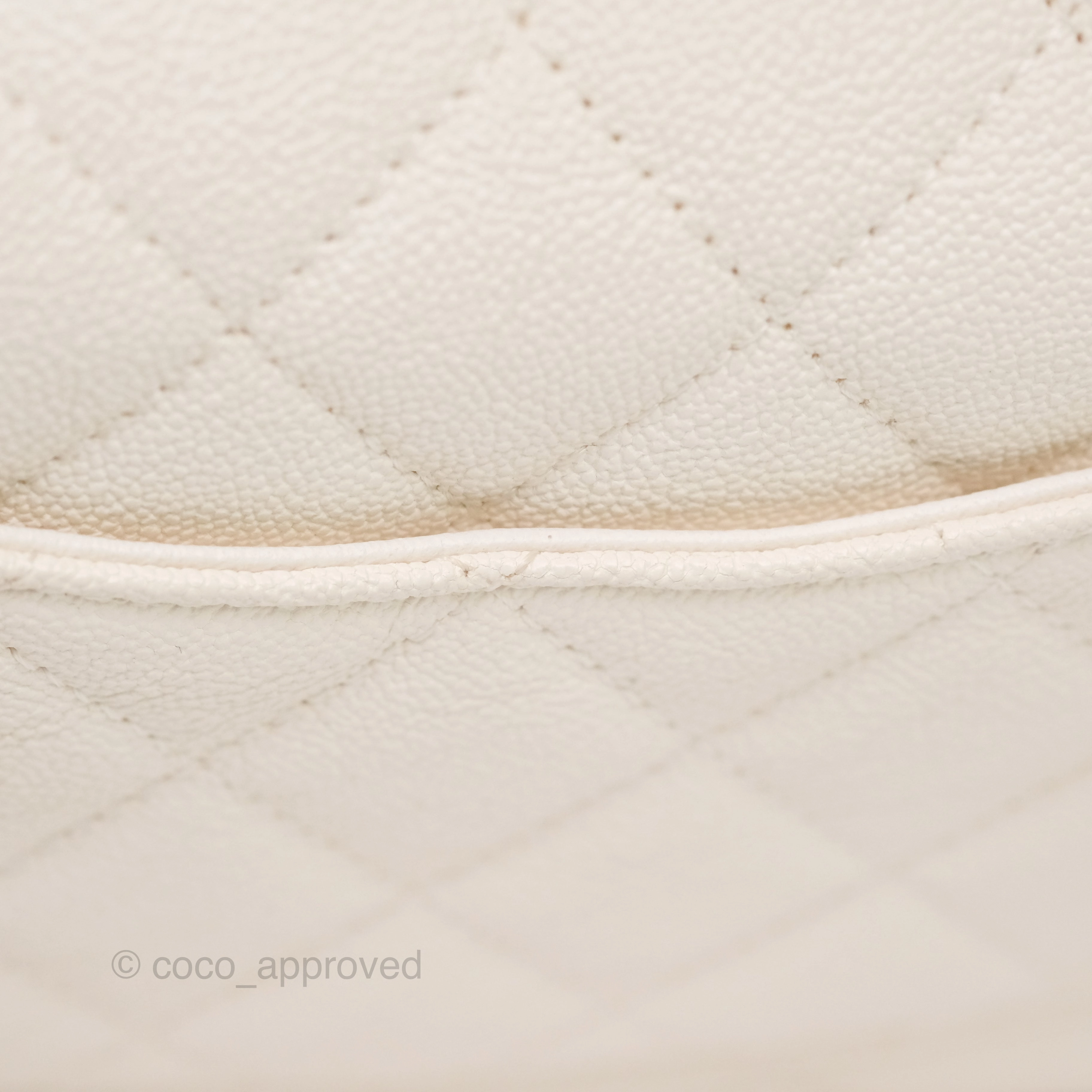 Chanel Top Handle Mini Rectangular Flap Bag Ivory Caviar Gold Hardware
