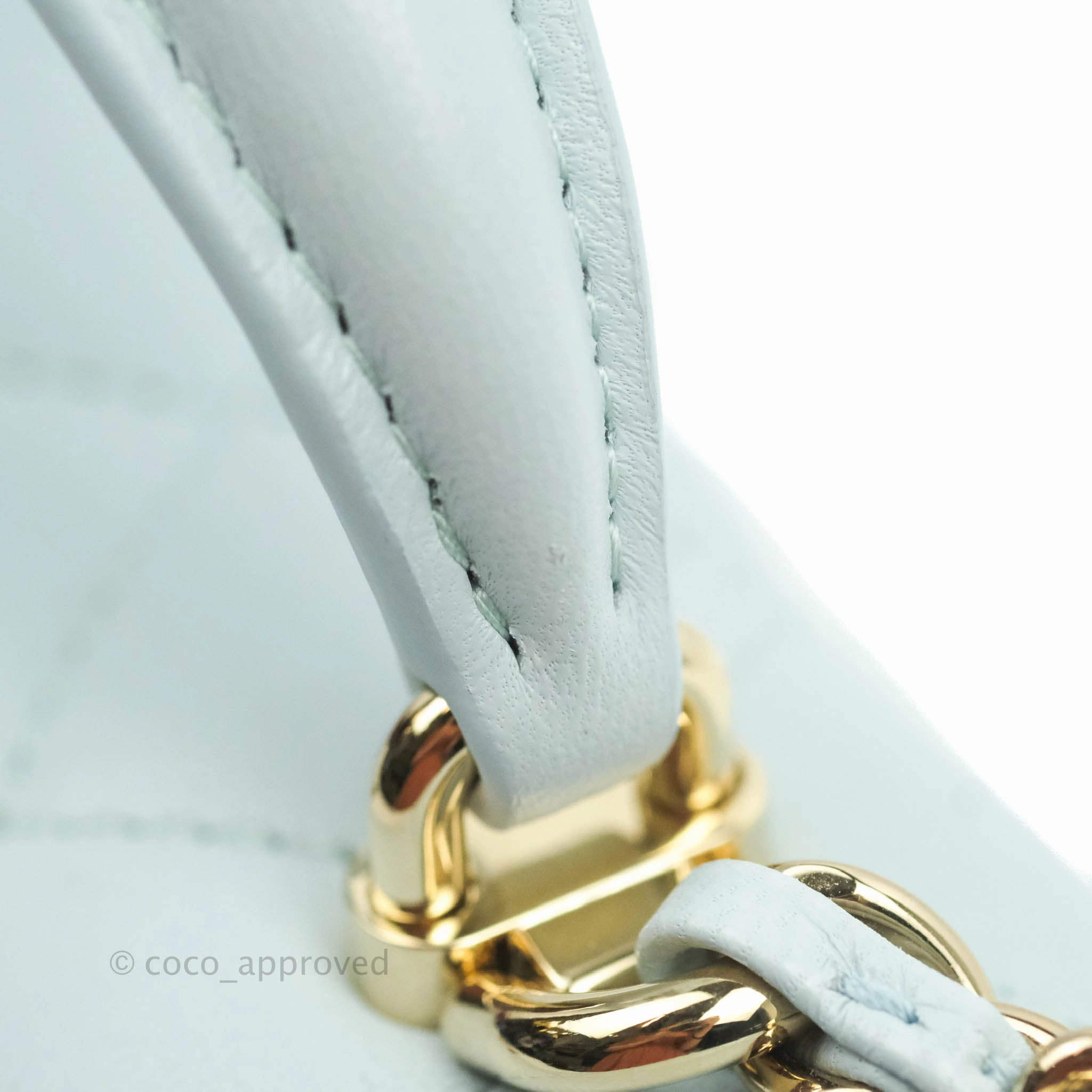 Chanel Top Handle Mini Rectangular Flap Bag Light Blue Lambskin Gold Hardware