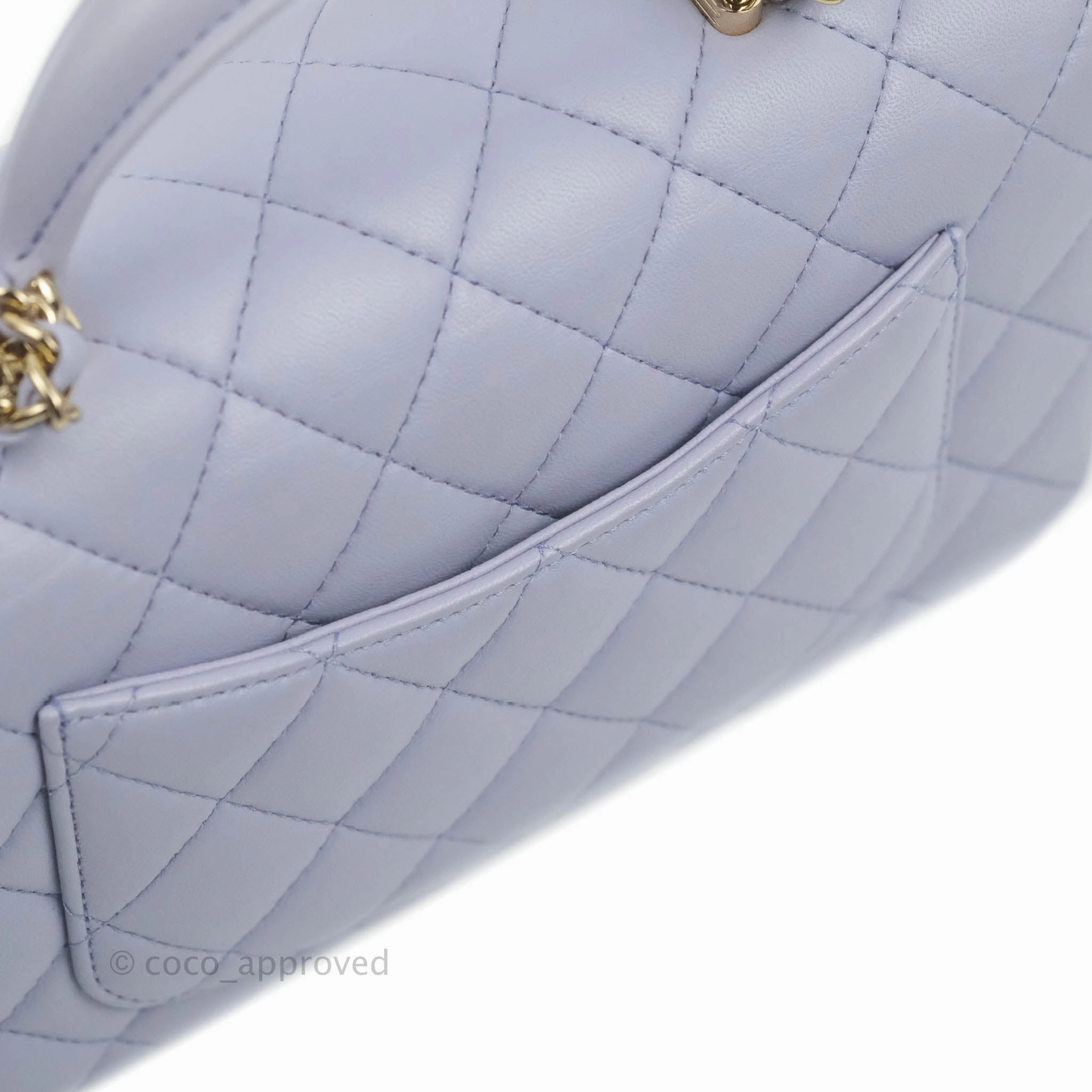 Chanel Top Handle Mini Rectangular Flap Bag Lilac Lambskin Gold Hardware