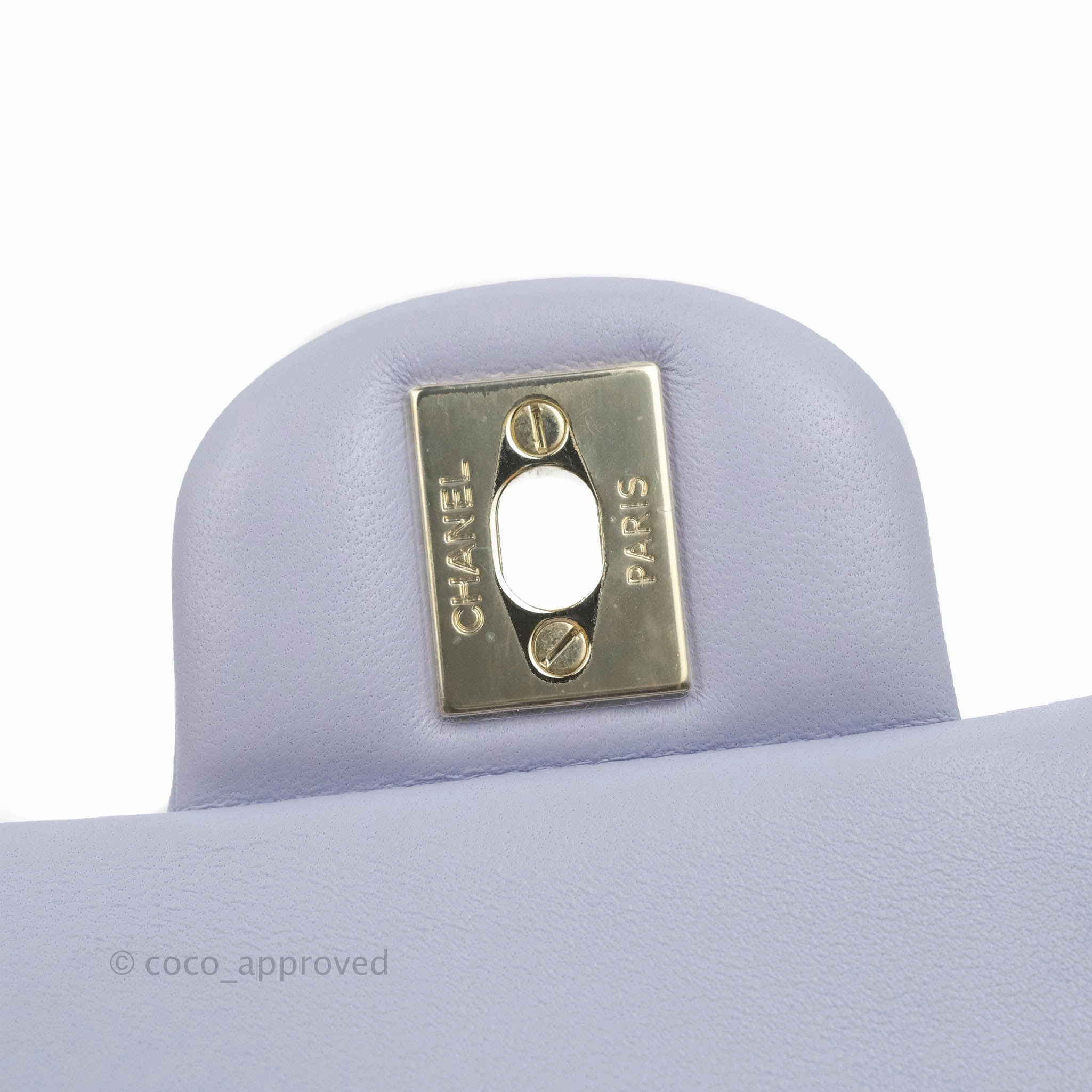 Chanel Top Handle Mini Rectangular Flap Bag Lilac Lambskin Gold Hardware