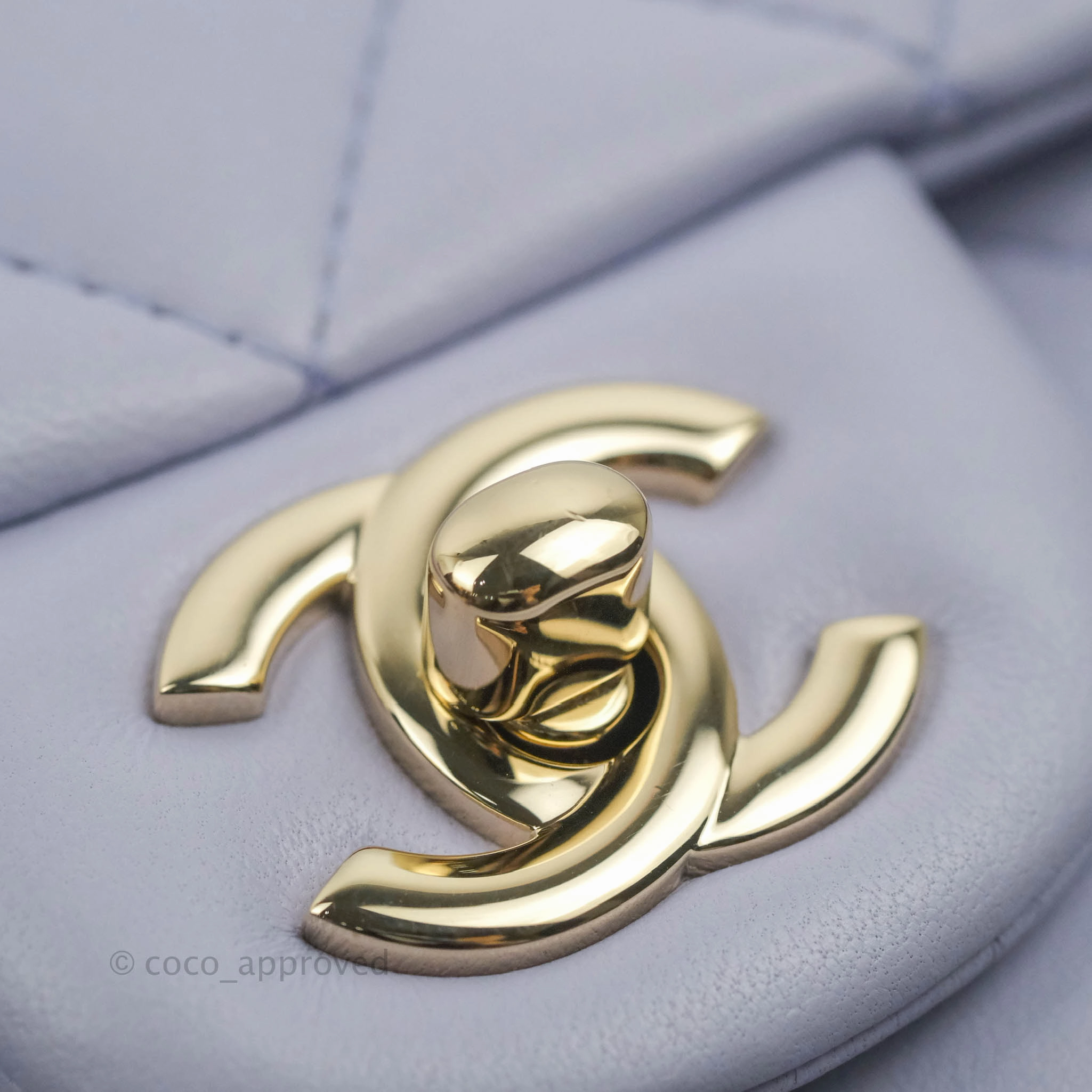 Chanel Top Handle Mini Rectangular Flap Bag Lilac Lambskin Gold Hardware