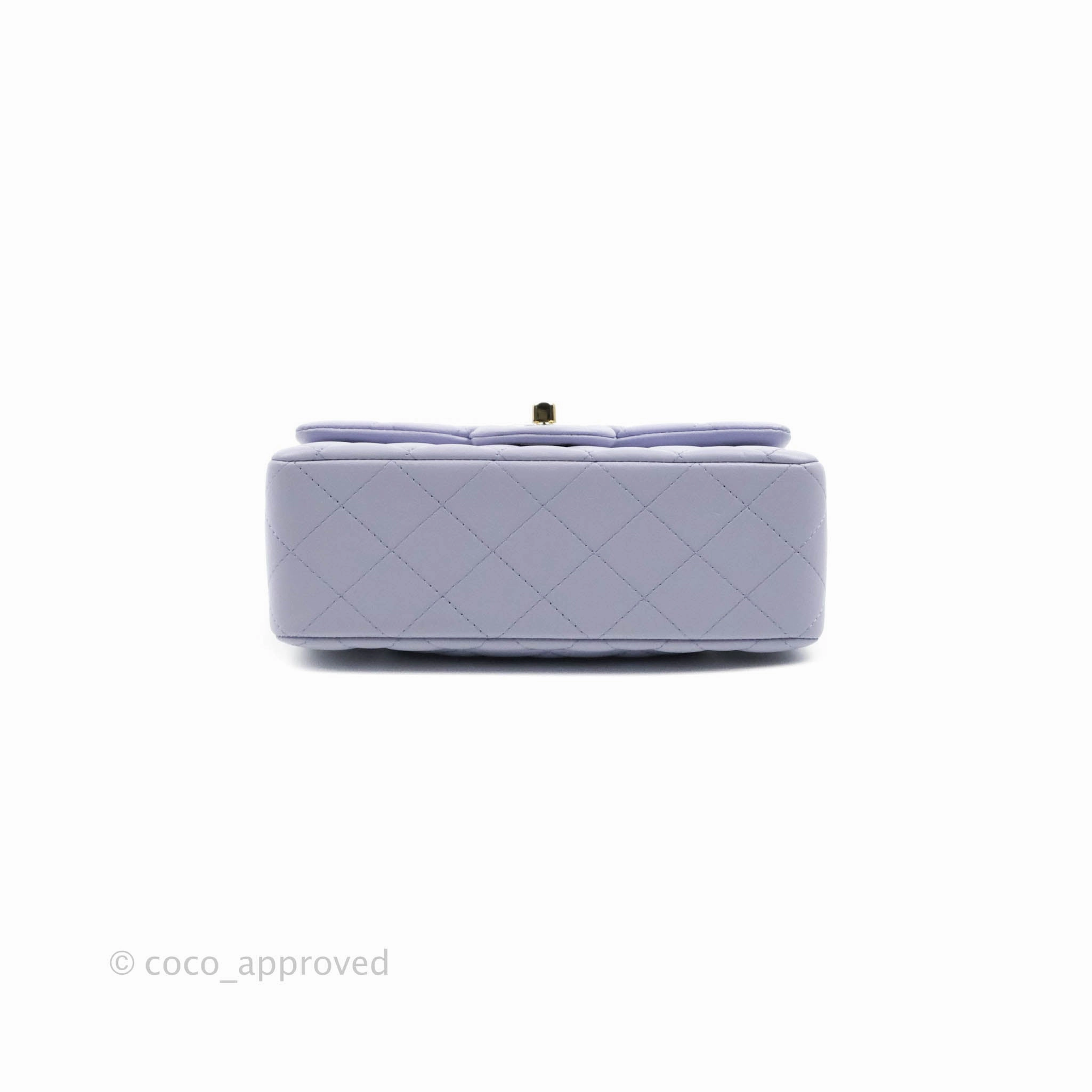 Chanel Top Handle Mini Rectangular Flap Bag Lilac Lambskin Gold Hardware
