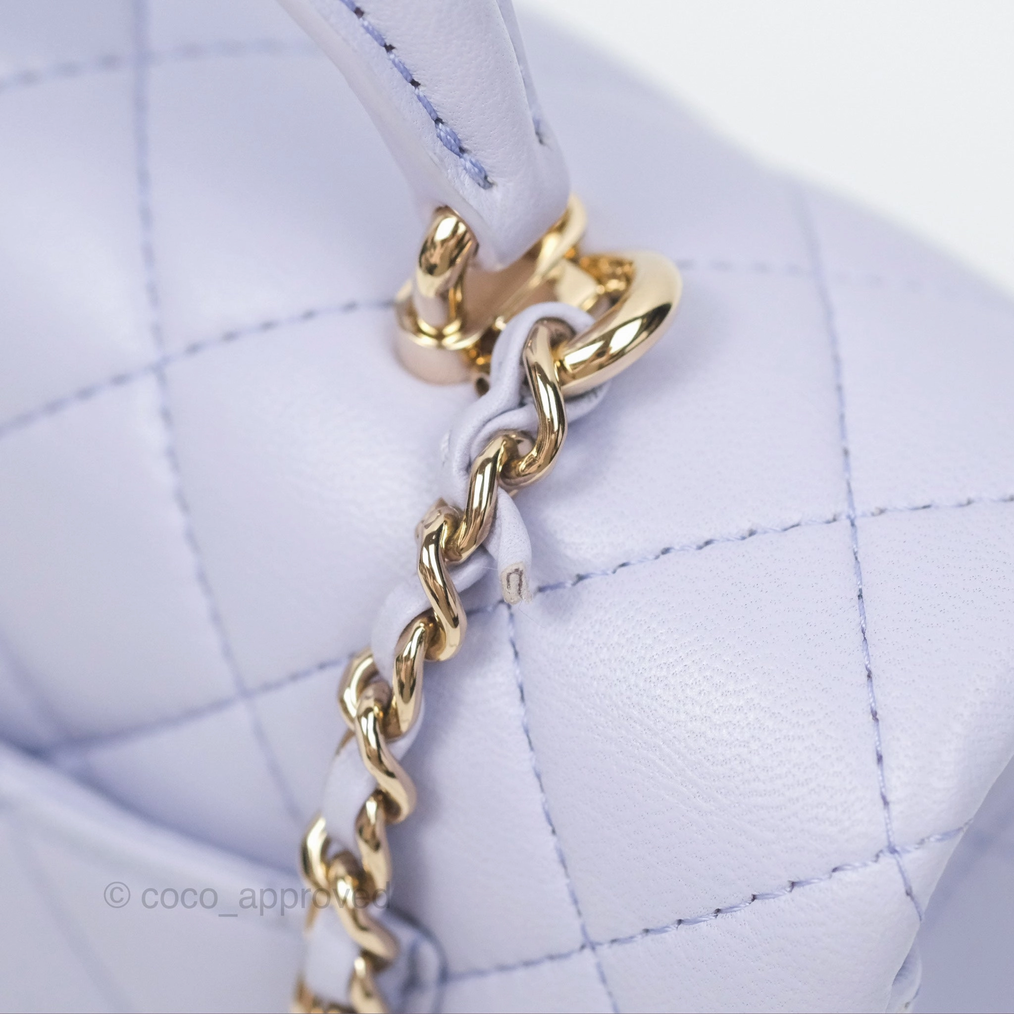 Chanel Top Handle Mini Rectangular Flap Bag Lilac Lambskin Gold Hardware