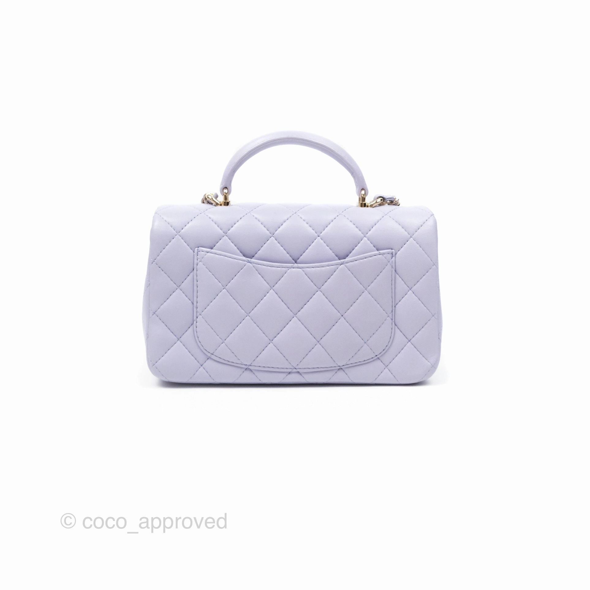 Chanel Top Handle Mini Rectangular Flap Bag Lilac Lambskin Gold Hardware