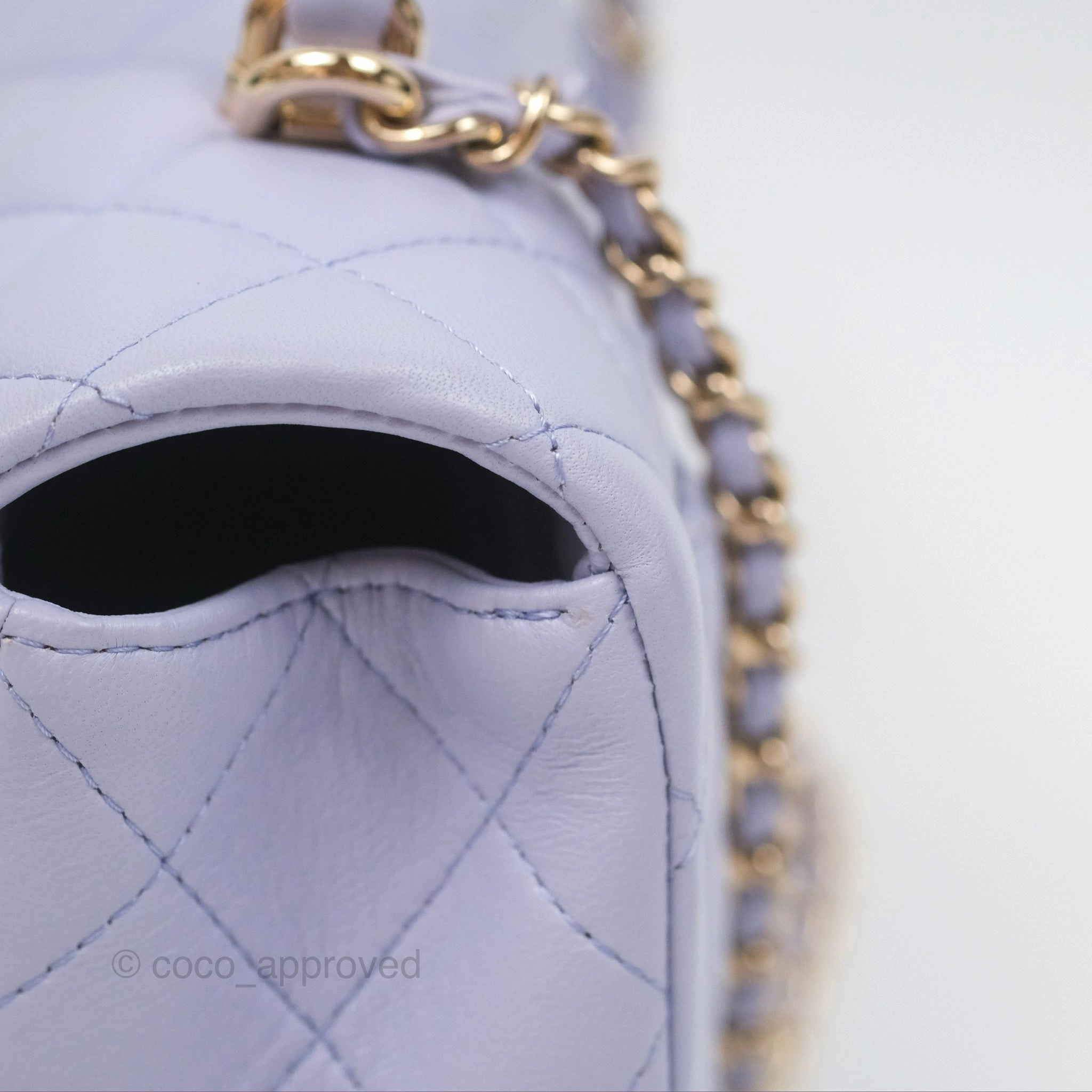 Chanel Top Handle Mini Rectangular Flap Bag Lilac Lambskin Gold Hardware