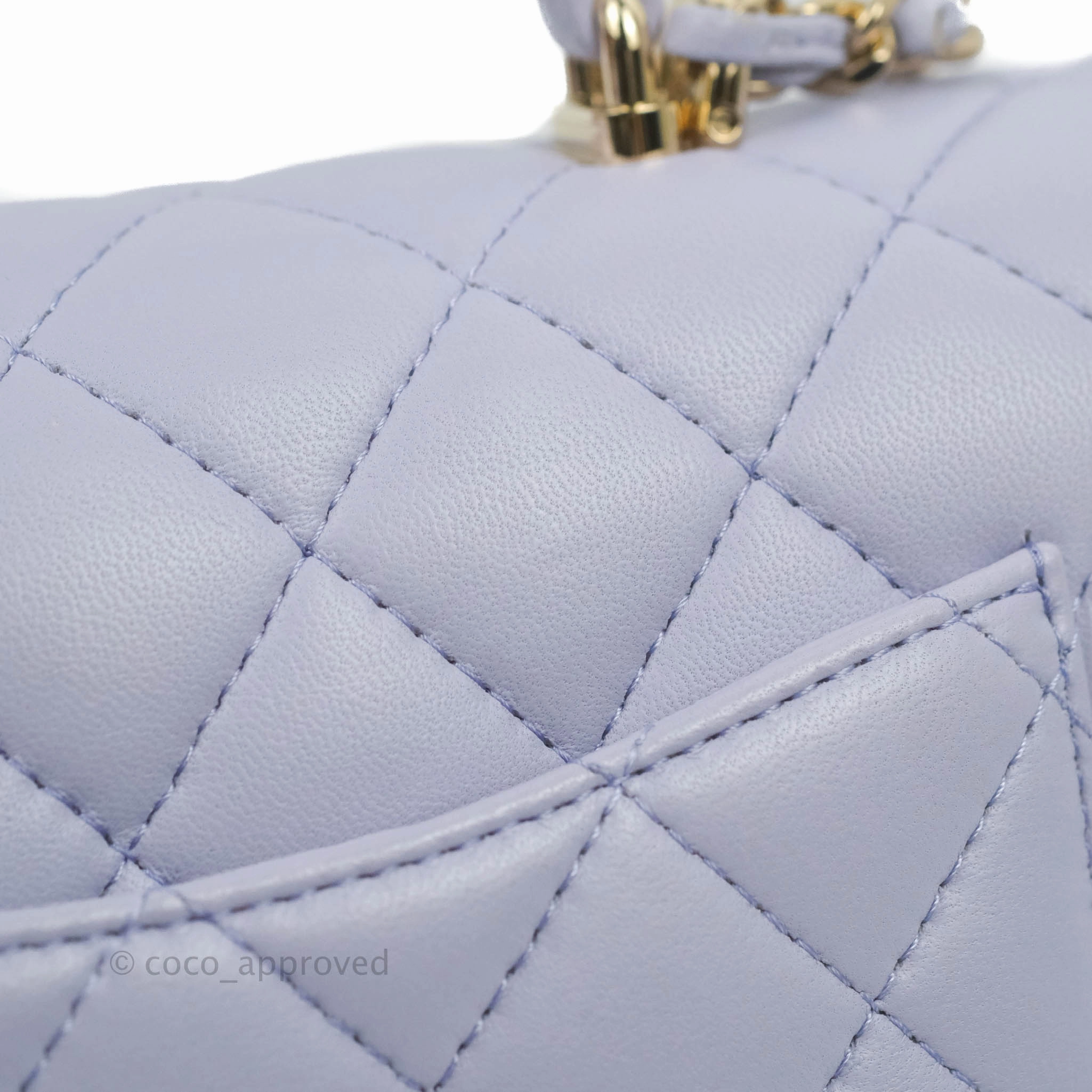 Chanel Top Handle Mini Rectangular Flap Bag Lilac Lambskin Gold Hardware