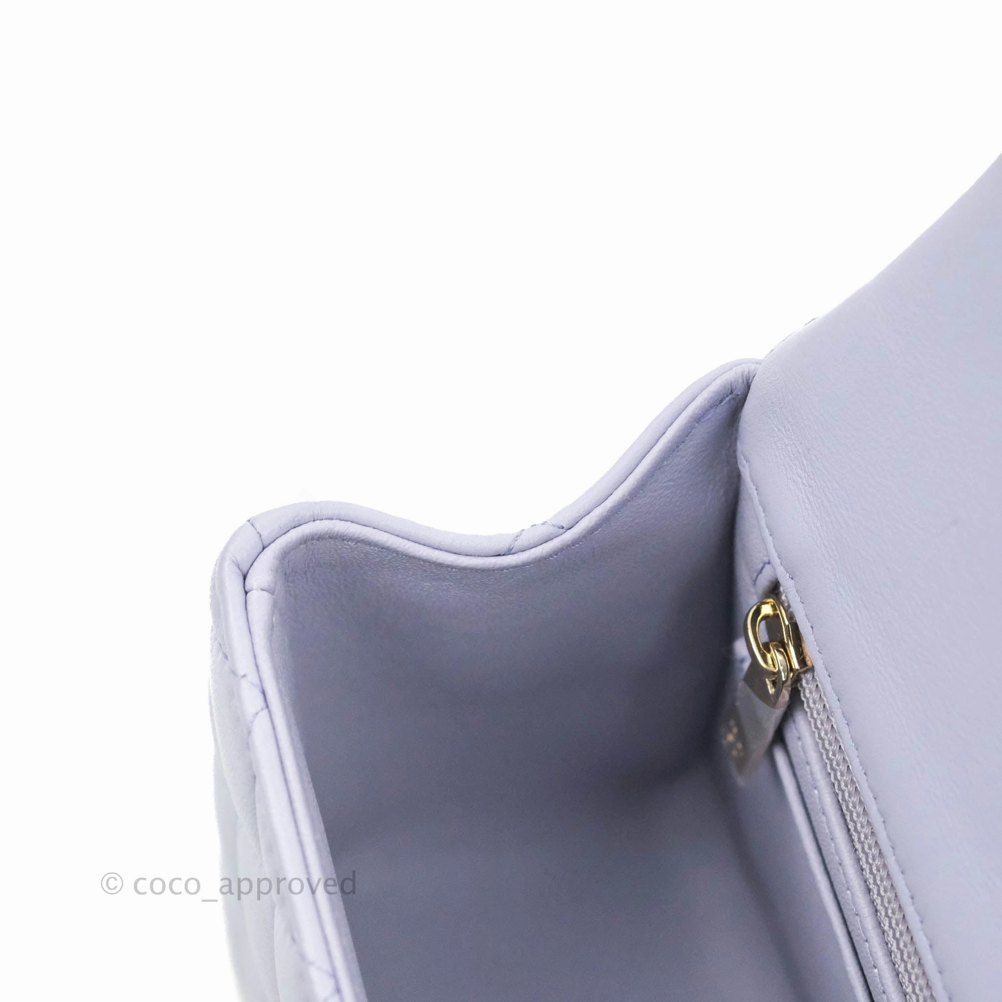 Chanel Top Handle Mini Rectangular Flap Bag Lilac Lambskin Gold Hardware