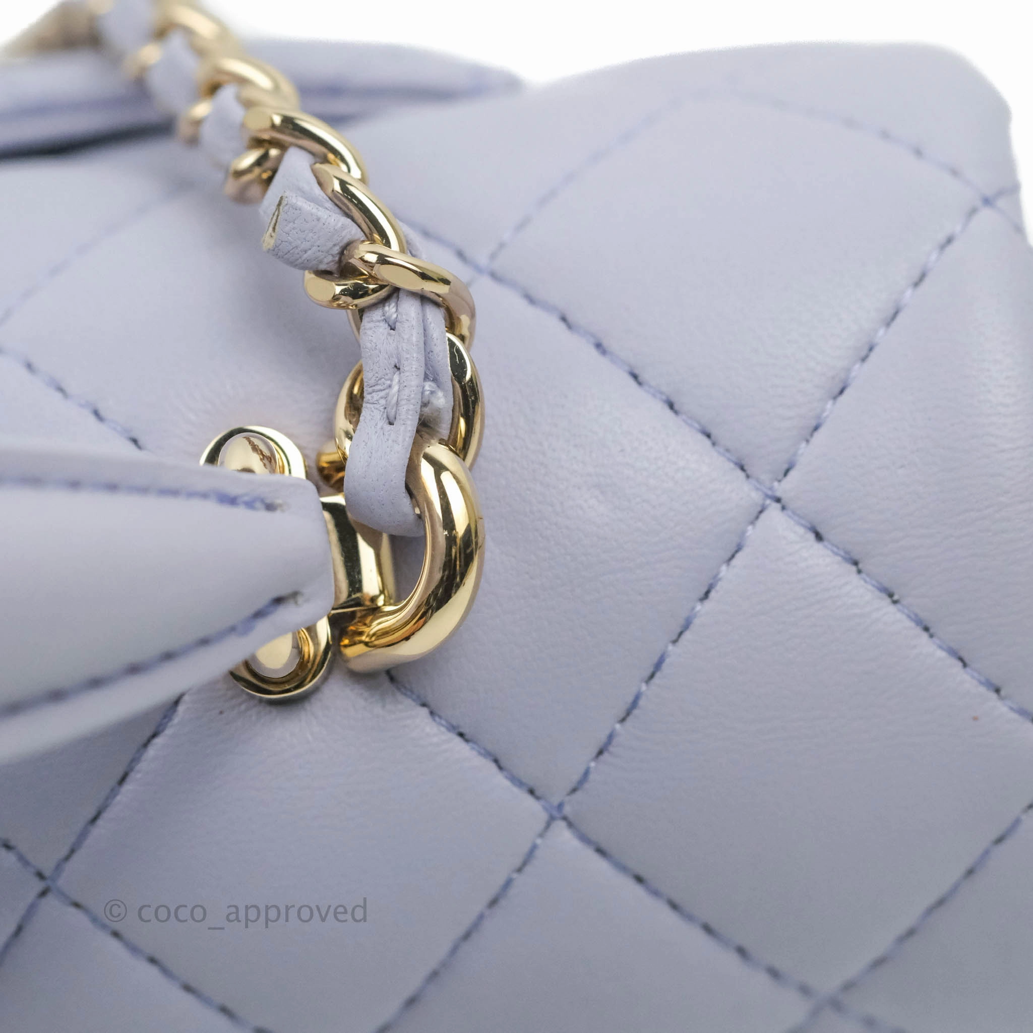 Chanel Top Handle Mini Rectangular Flap Bag Lilac Lambskin Gold Hardware