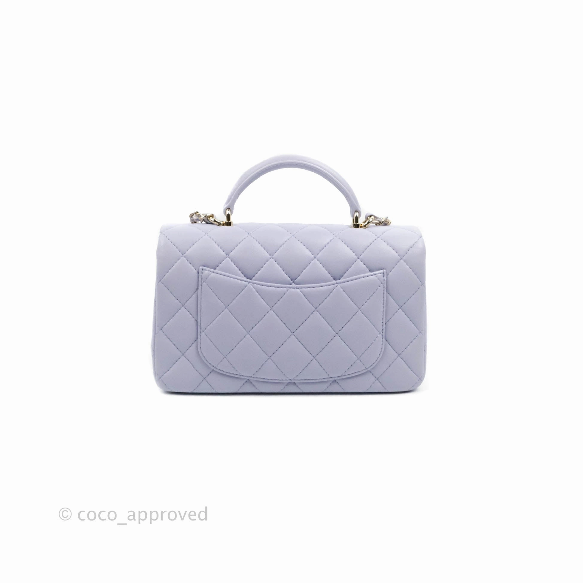 Chanel Top Handle Mini Rectangular Flap Bag Lilac Lambskin Gold Hardware