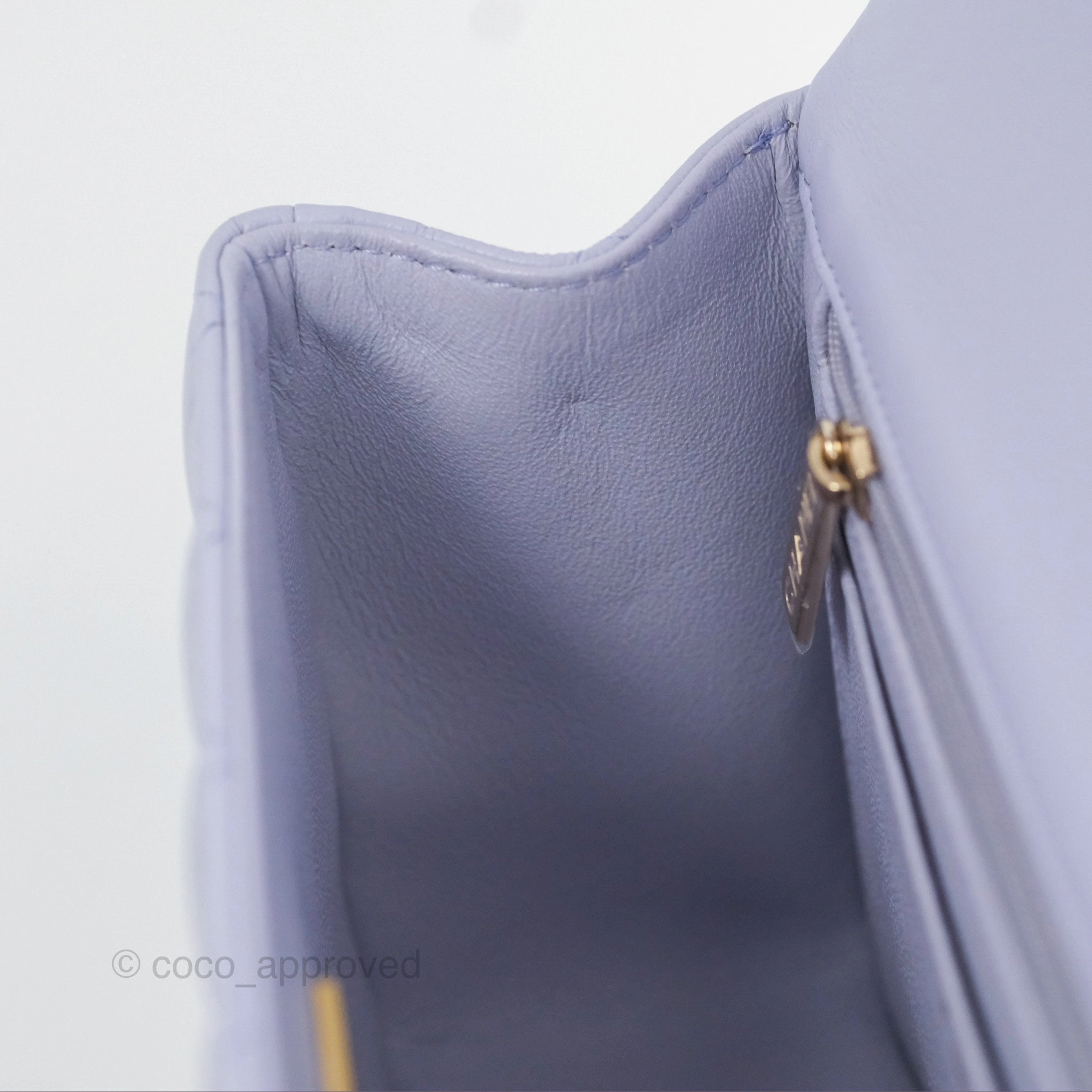 Chanel Top Handle Mini Rectangular Flap Bag Lilac Lambskin Gold Hardware