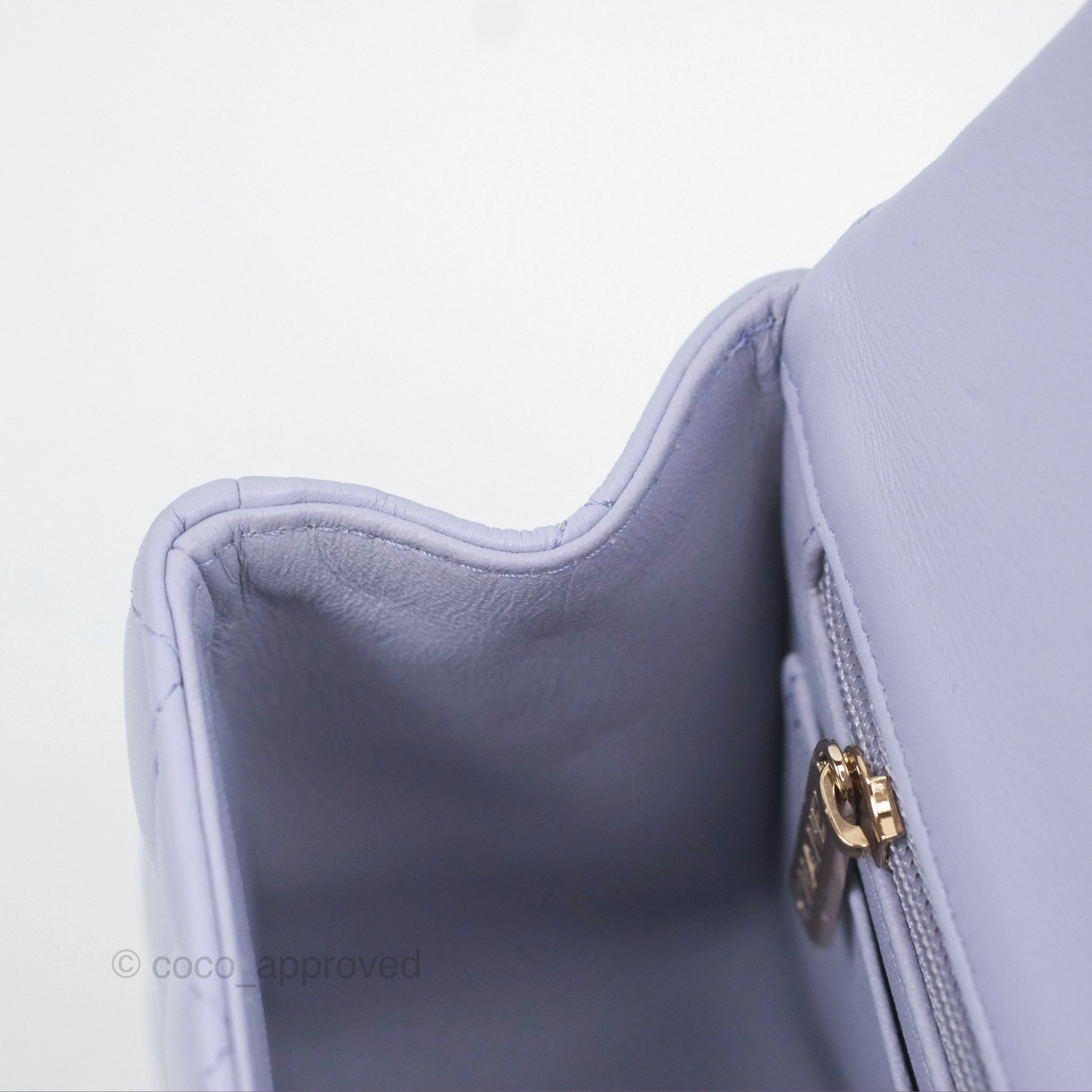 Chanel Top Handle Mini Rectangular Flap Bag Lilac Lambskin Gold Hardware