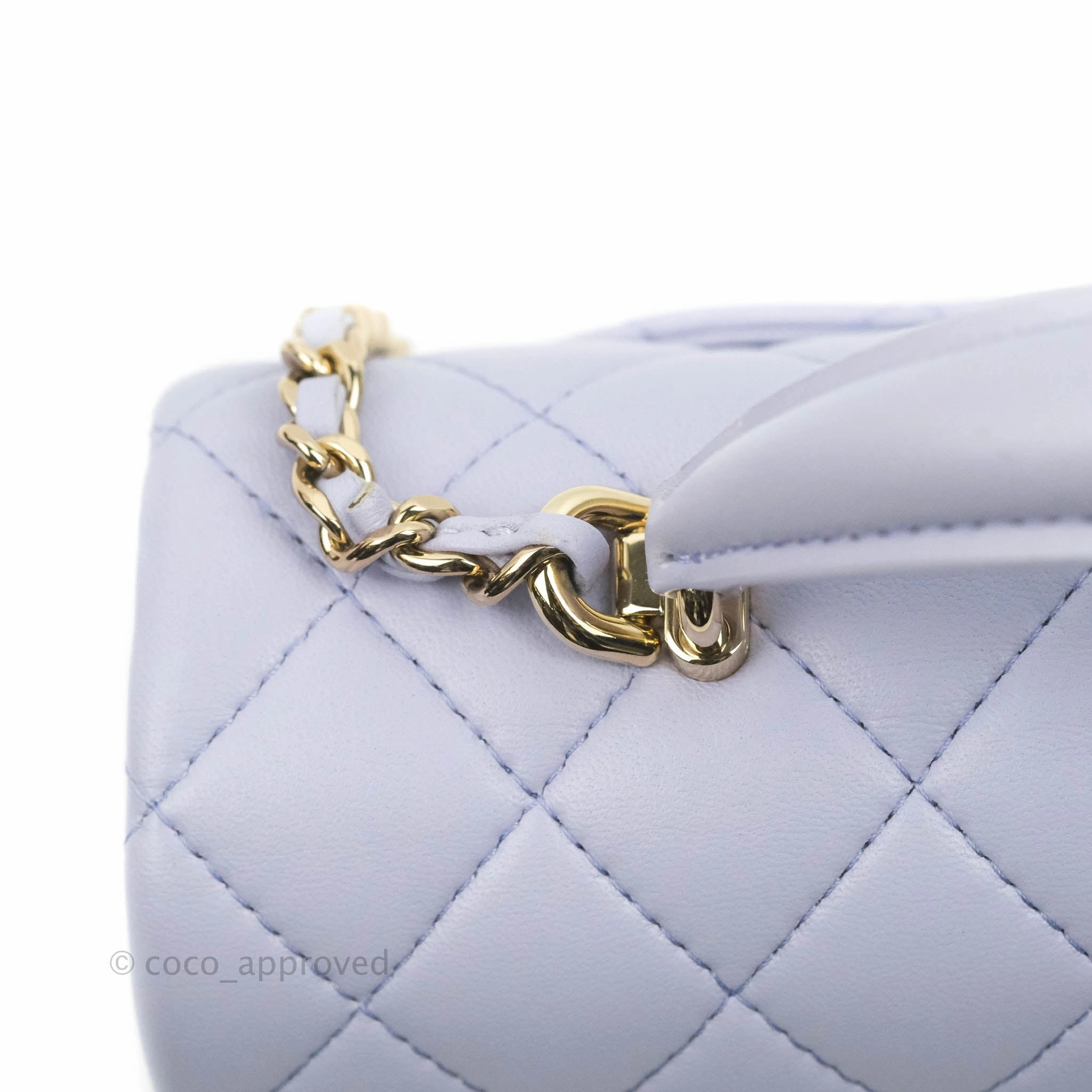 Chanel Top Handle Mini Rectangular Flap Bag Lilac Lambskin Gold Hardware
