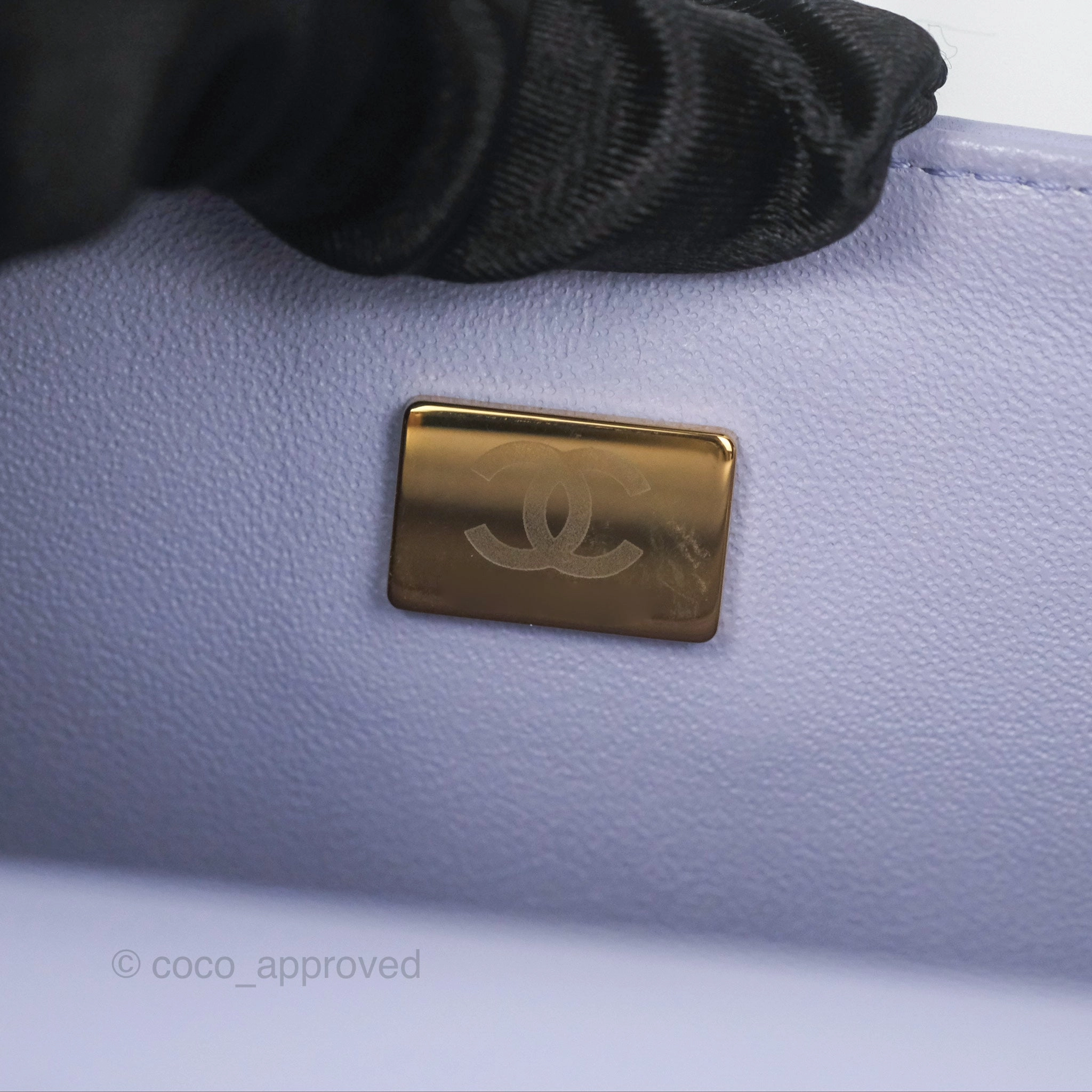 Chanel Top Handle Mini Rectangular Flap Bag Lilac Lambskin Gold Hardware